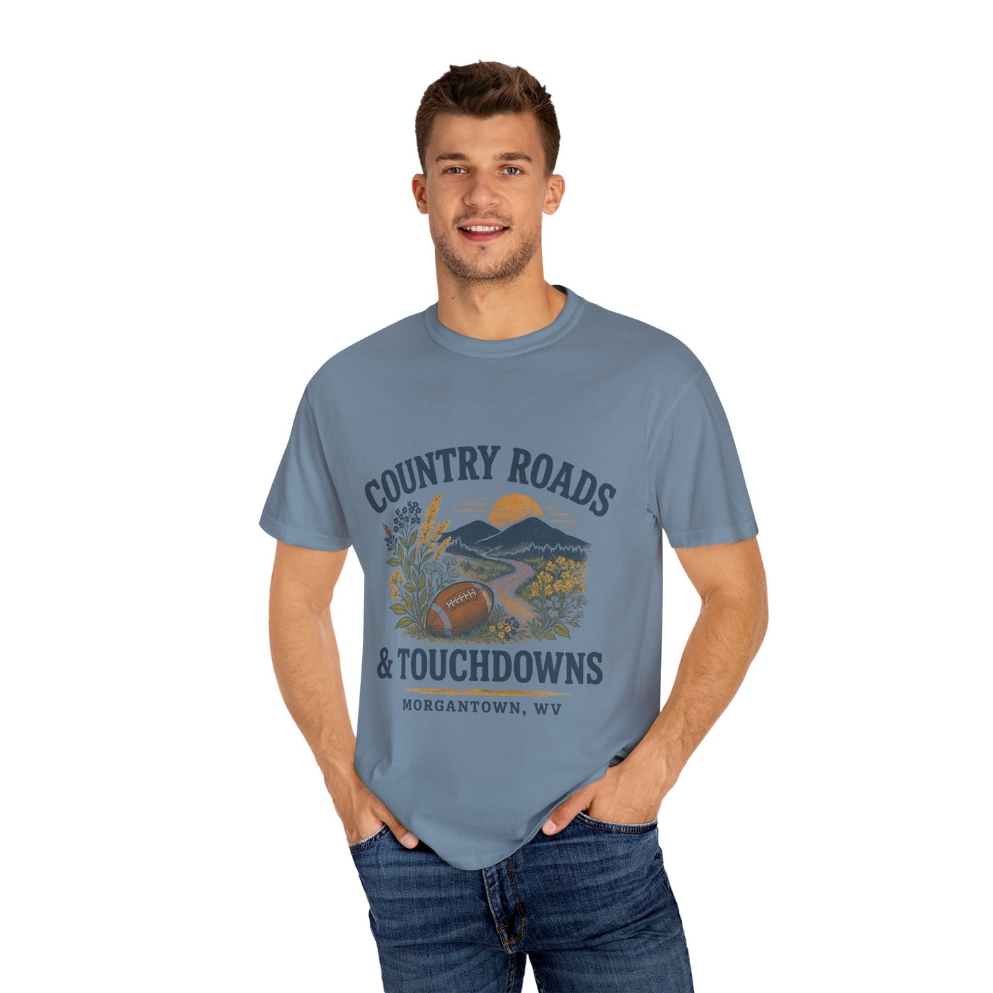 Country Roads Gameday T-shirt, Country Roads Tailgating Shirt, Touchdowns Tee, West Virginia Fan Apparel, Unisex Tee