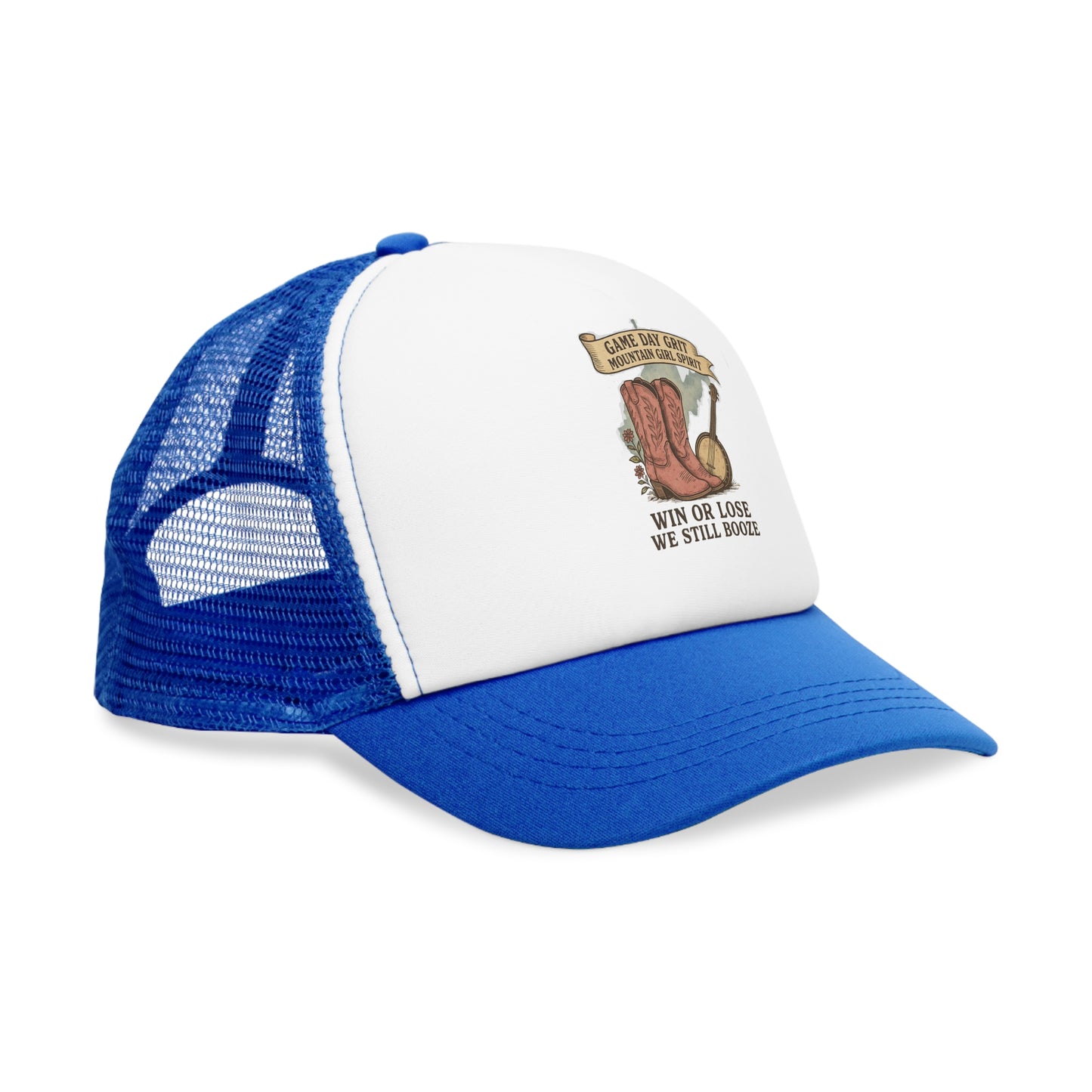 Mesh Cap Gameday Trucker Hat Win or Lose We Still Booze,Tailgating Hat, Dad Hat, Team Spirit