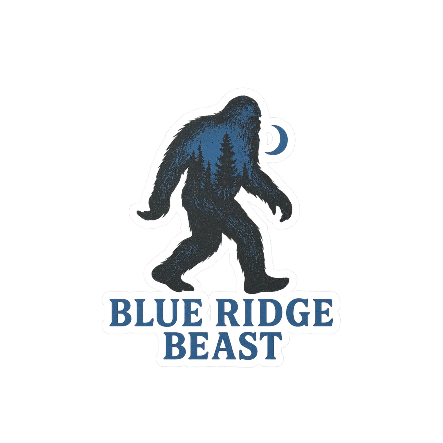 Bigfoot-Themed Kiss-Cut Vinyl Decals, Blue Ridge Beast Stickers for Laptop, Car, Wall Decor, Outdoor Adventure, Gift for Nature Lovers
