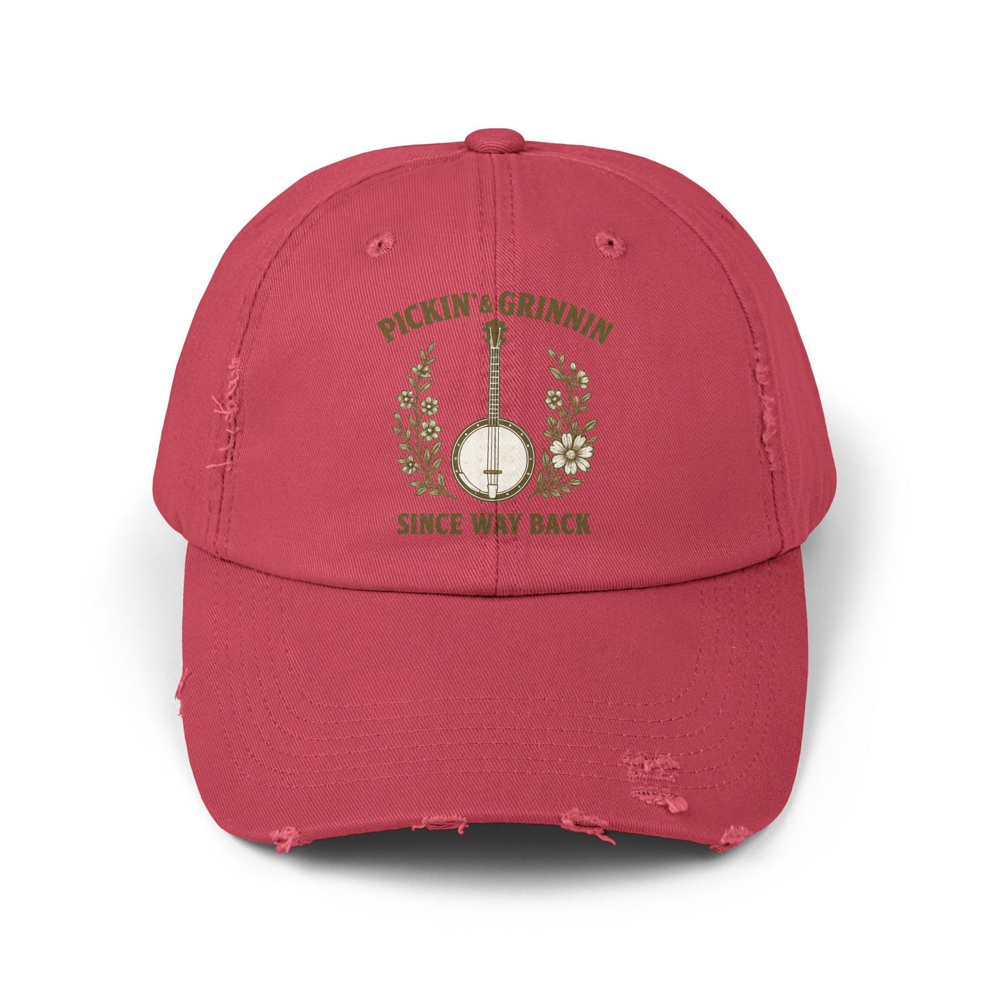 Unisex Distressed Cap - Stylish Bluegrass Hat for Music Lovers, Perfect Gift for Musicians, Casual Wear, Festival Fashion, Vintage Cap