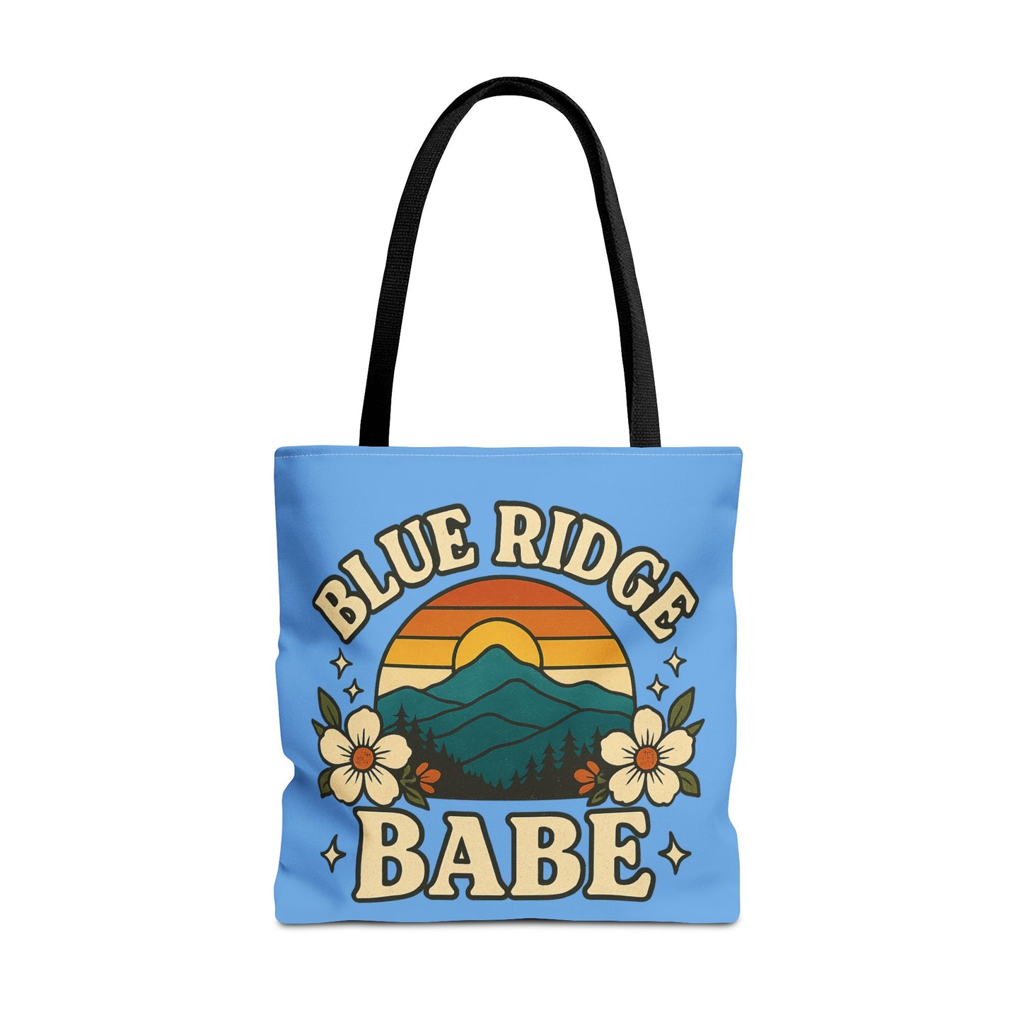 Colorful Blue Ridge Babe Beach Tote Bag, River Lake Ocean Summer Travel Bag, Weekend Getaway Shoulder Purse, Gift for Beach Lover, Boho Chic