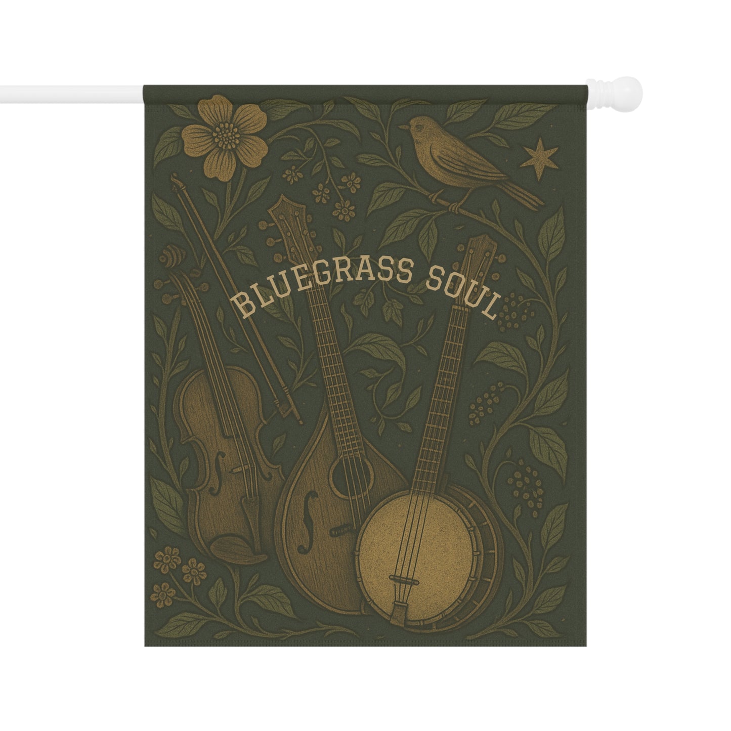 Flag Banner, Bluegrass Soul Garden & House Flag, Outdoor Concert Decor, Music Festival Pennant, Nature Lover Gift, Housewarming Party