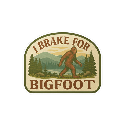 Bigfoot Kiss-Cut Vinyl Decals, Playful Sasquatch Stickers for Car, Home Decor, Gifts, Outdoor Adventures, Nature Lovers