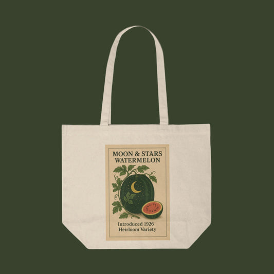 Vintage Seed Catalog Market Tote, Farmer's Market Reusable Bag, Grocery Shopping Bag, Eco-Friendly Tote, Watermelon Design Tote
