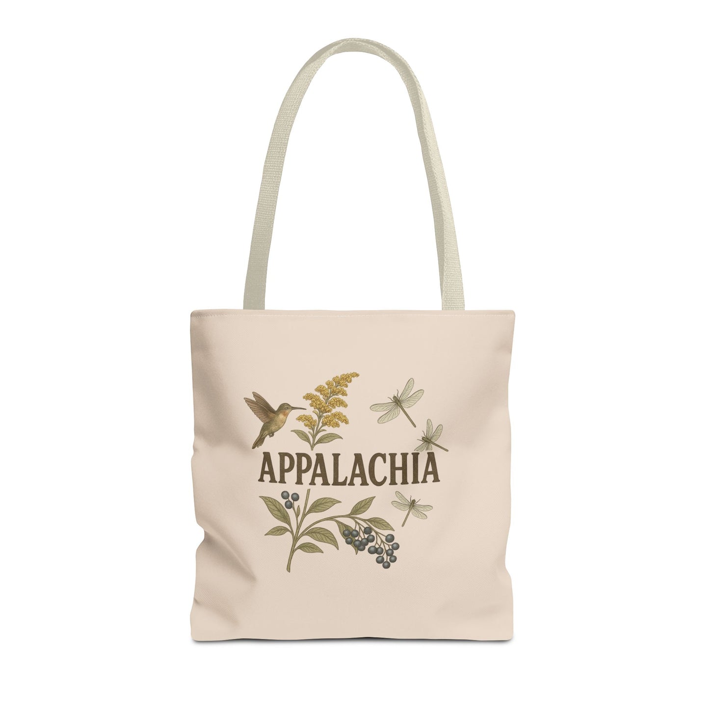 Appalachian Wildflowers Farmer's Market Tote Bag, Floral Eco-Friendly Shopping Bag, Hummingbird Reusable Grocery Bag, Nature Lover Gift,