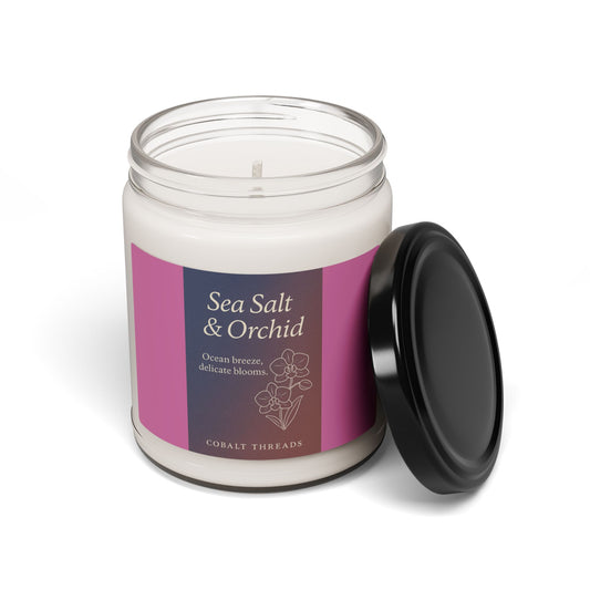 Scented Candle, Sea Salt and Orchid, Home Fragrance, Aromatherapy Gift, Decorative Candle, Relaxing Candle, Spa Candle, Hand-poured Candle