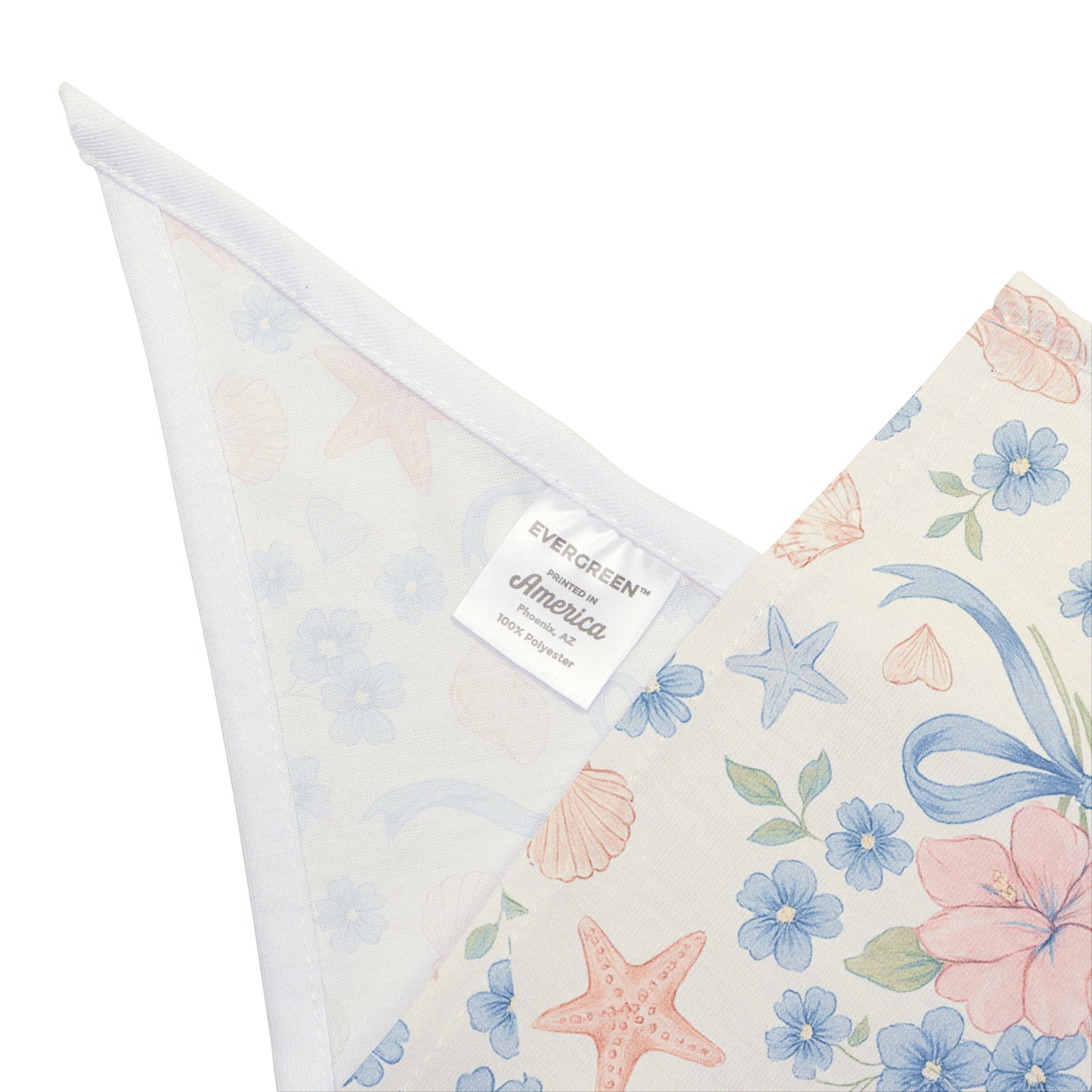 Seashell Serenade Dog Scarf – Coastal Floral Bandana