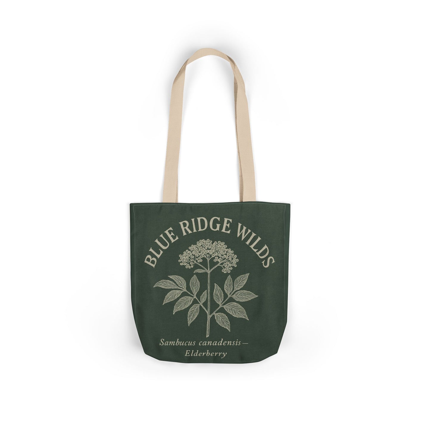 Canvas Tote Bag, Blue Ridge Reusable Shopping Bag with Elderberry Botanical, Eco-Friendly Grocery Bag, Farmers Market Tote, Nature Lover