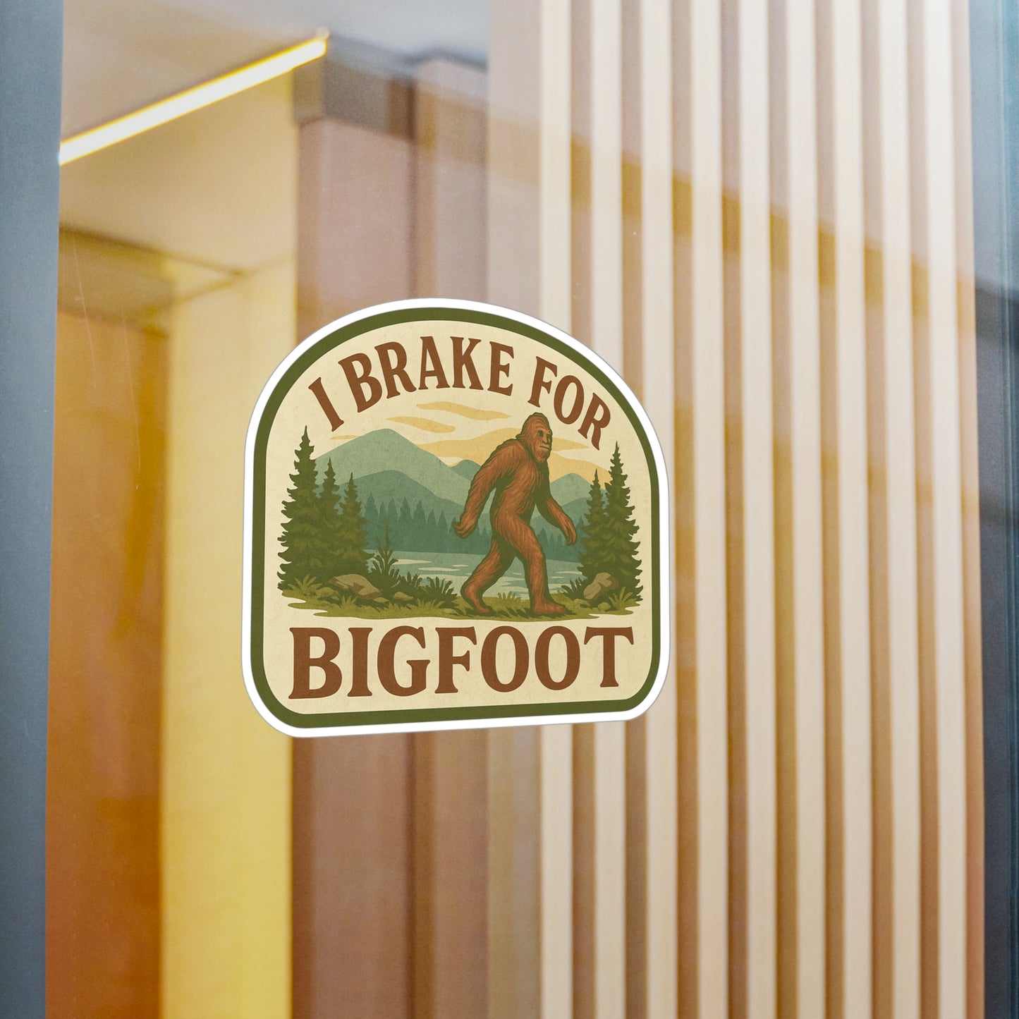 Bigfoot Kiss-Cut Vinyl Decals, Playful Sasquatch Stickers for Car, Home Decor, Gifts, Outdoor Adventures, Nature Lovers
