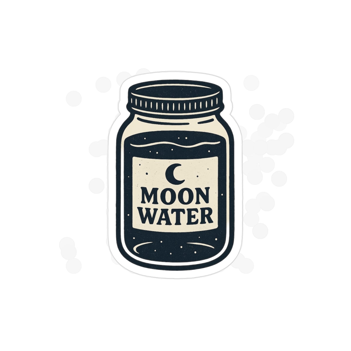 Moon Water Die-Cut Transparent Outdoor Sticker, Aesthetic Vinyl Decal for Water Bottles, Laptops, Cars & Journals, Boho Sticker