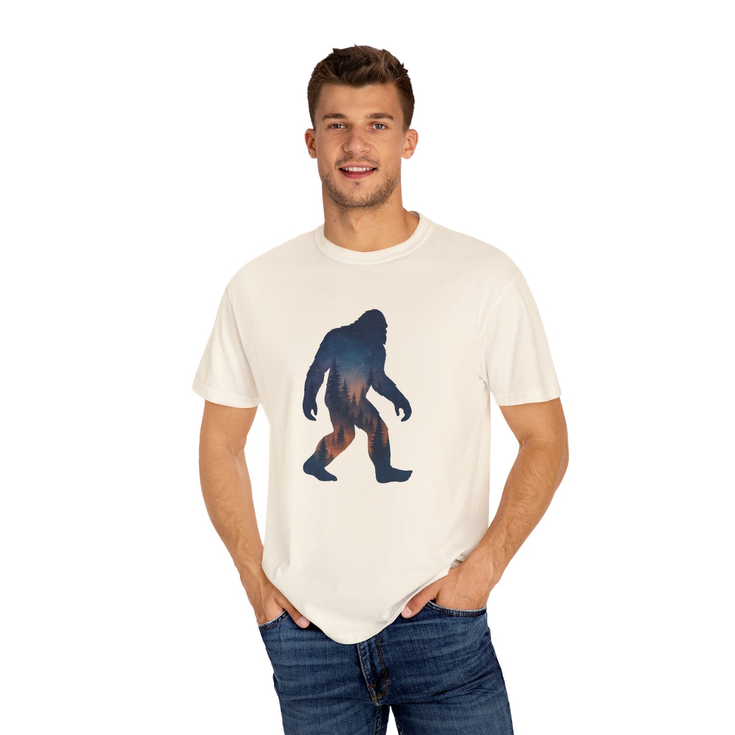 Bigfoot by Moonlight T-Shirt – Sasquatch Forest Cryptid Tee