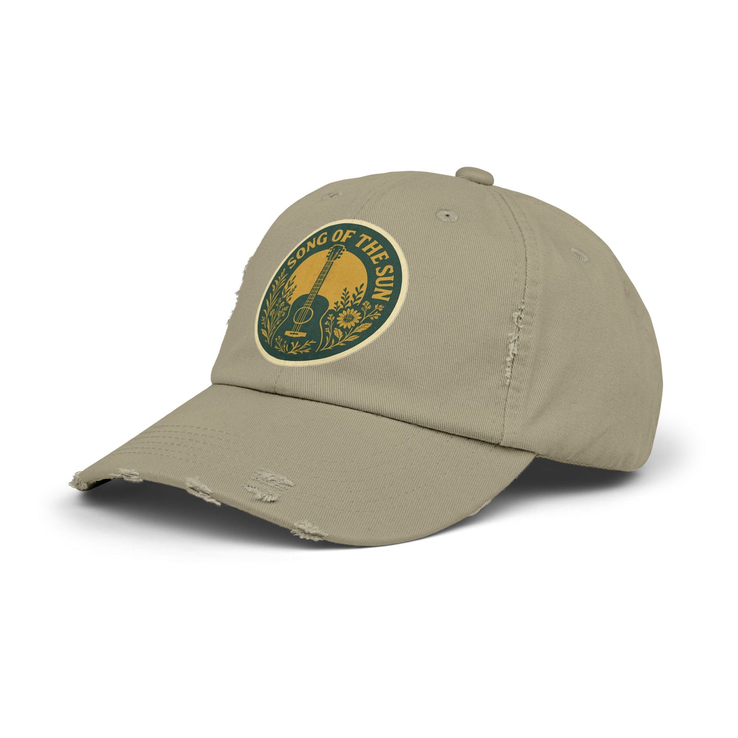 Distressed Cap, Vintage Hat for Summer Concerts, Unisex Headwear, Sun Collection Baseball Cap, Retro Distressed Cap for Men and Women