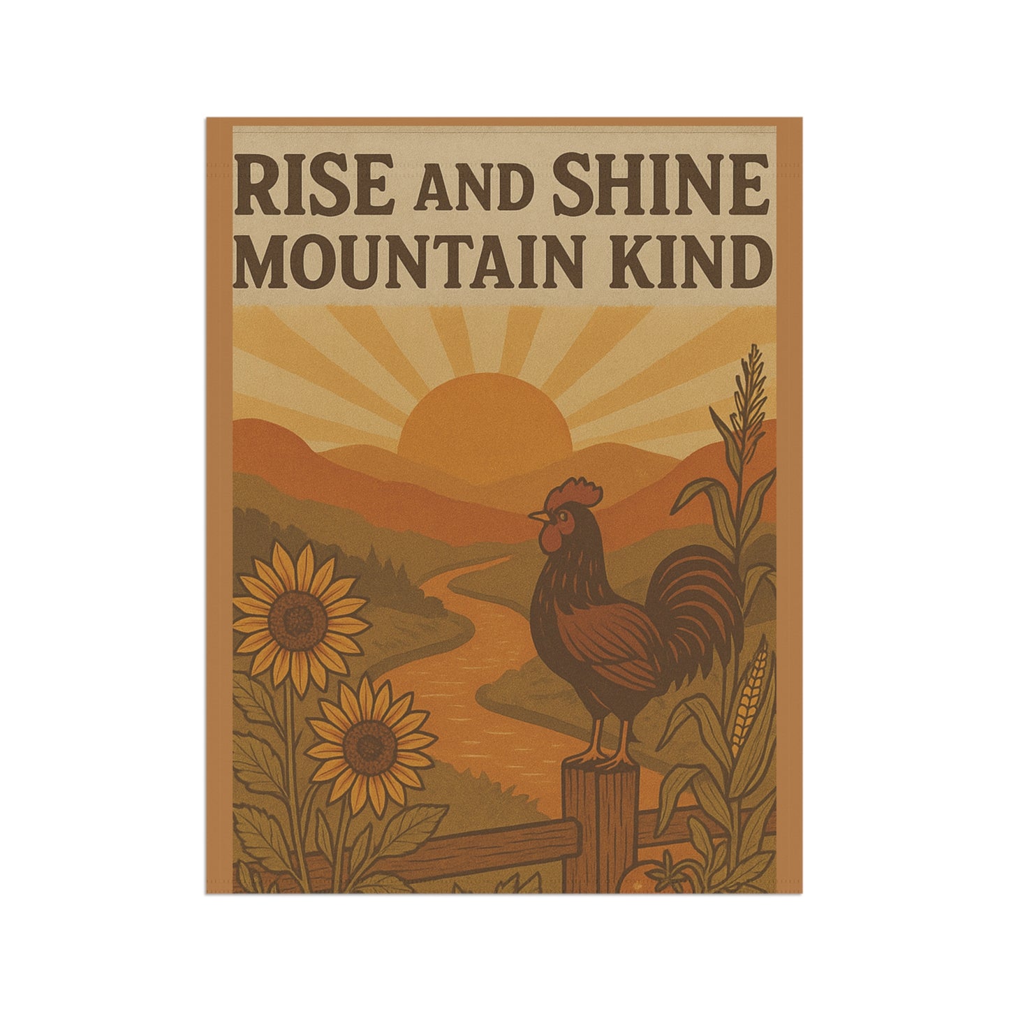 Farnhouse Garden Banner - Rise and Shine, Farmhouse Decor, Outdoor Flag, Garden Stake, Home & Garden Gift, Country Style