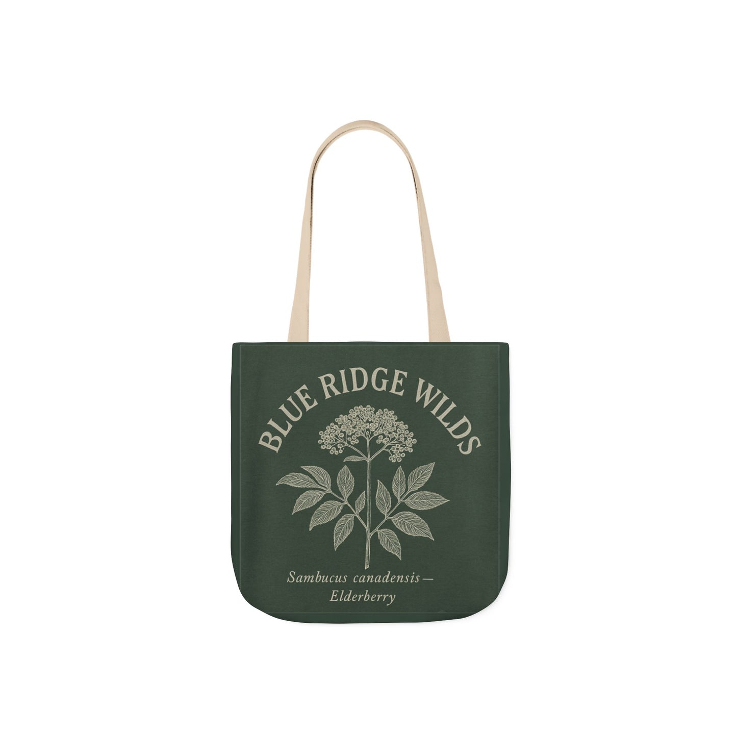 Canvas Tote Bag, Blue Ridge Reusable Shopping Bag with Elderberry Botanical, Eco-Friendly Grocery Bag, Farmers Market Tote, Nature Lover