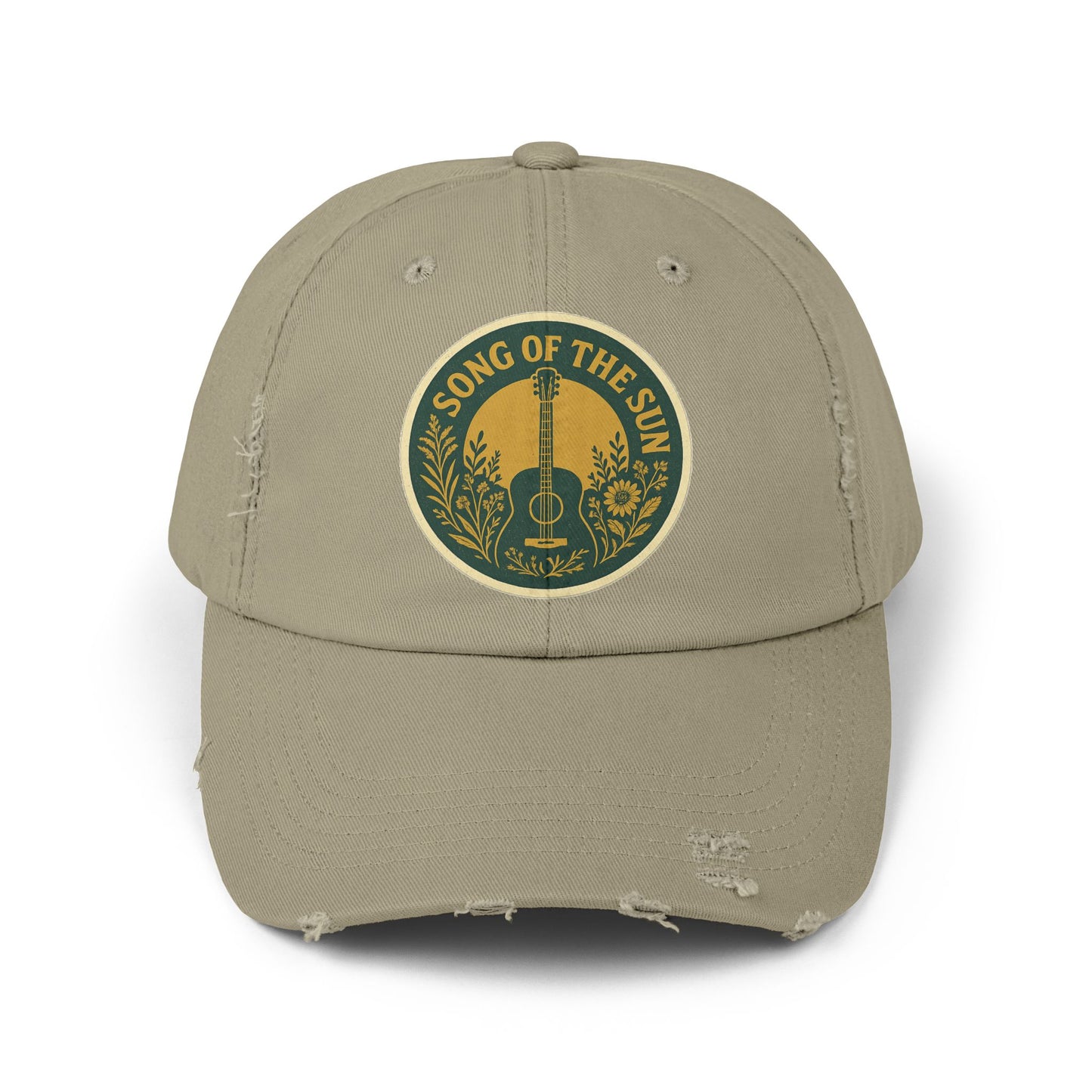 Distressed Cap, Vintage Hat for Summer Concerts, Unisex Headwear, Sun Collection Baseball Cap, Retro Distressed Cap for Men and Women