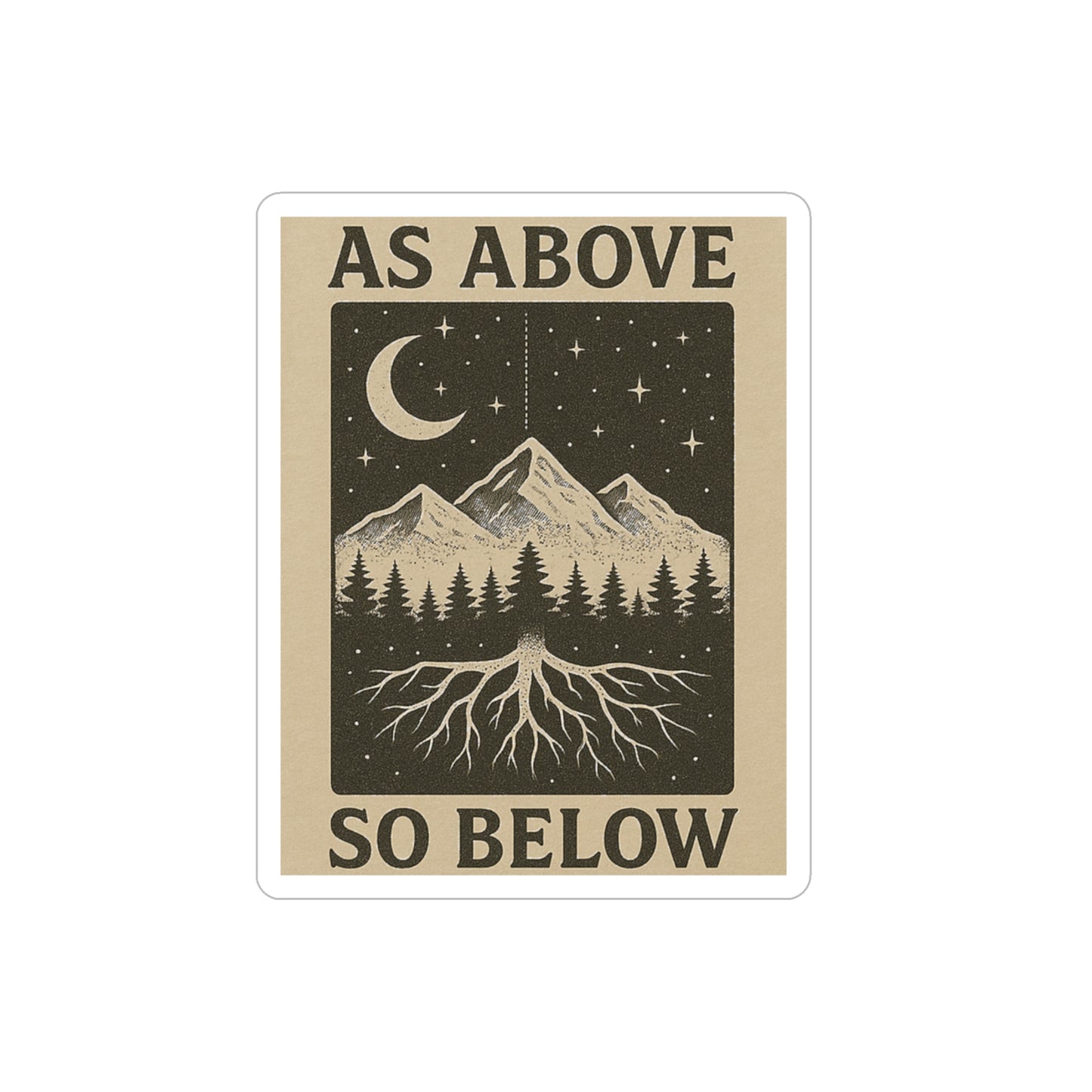 Nature-Inspired Transparent Outdoor Stickers, Die-Cut Adventure Decor, Perfect for Laptop, Water Bottle, Car, Travel, Gift Idea, As Above So