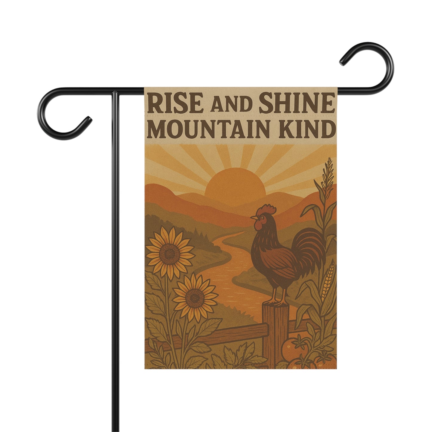 Farnhouse Garden Banner - Rise and Shine, Farmhouse Decor, Outdoor Flag, Garden Stake, Home & Garden Gift, Country Style