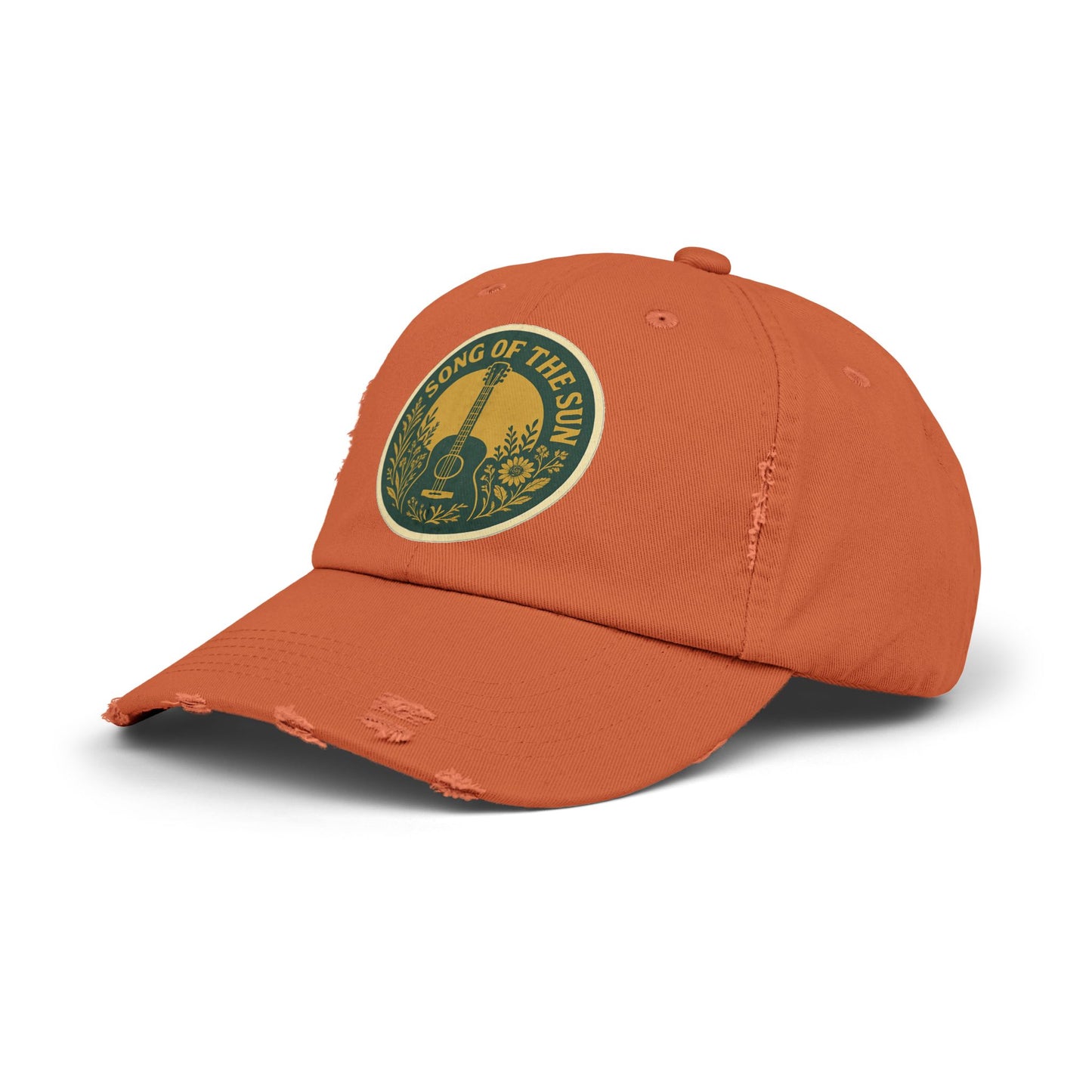 Distressed Cap, Vintage Hat for Summer Concerts, Unisex Headwear, Sun Collection Baseball Cap, Retro Distressed Cap for Men and Women