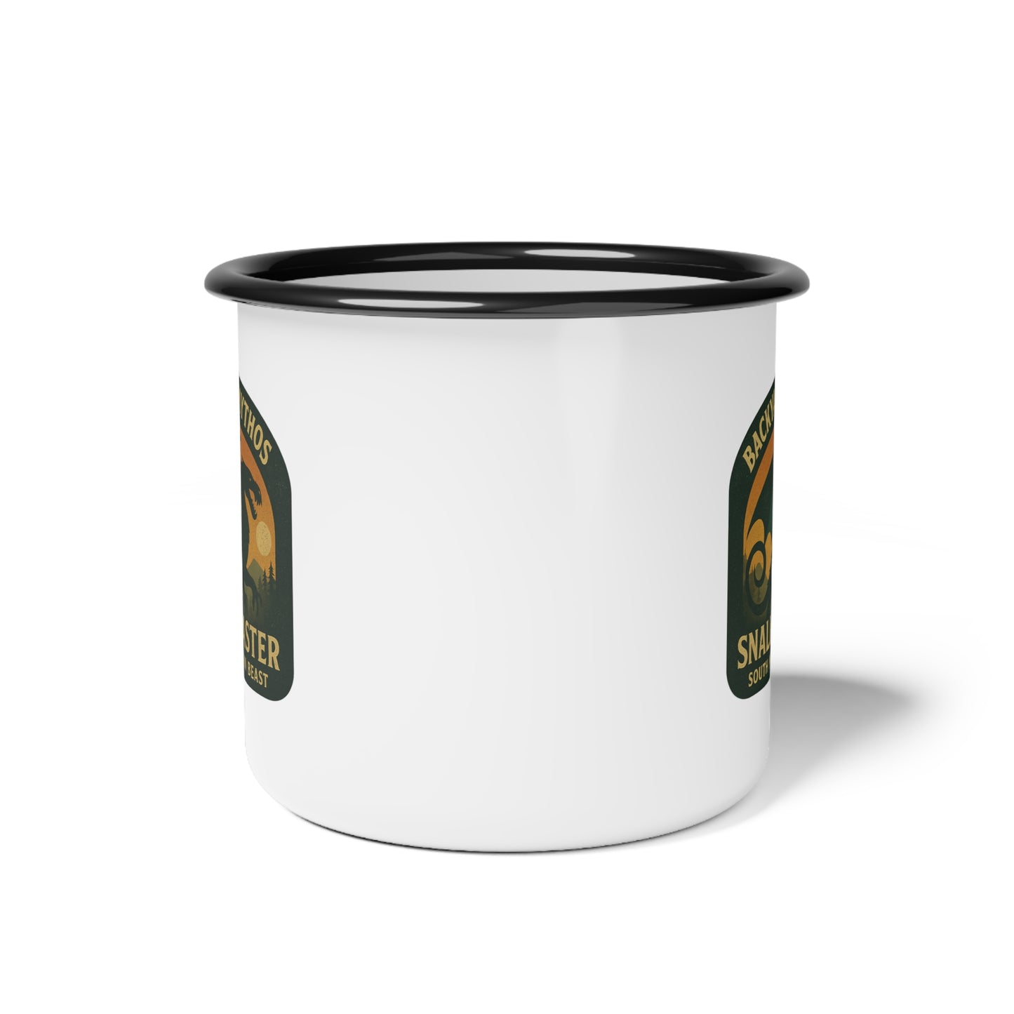 Snallygaster Enamel Camping Mug – Appalachian Cryptid Dragon Design