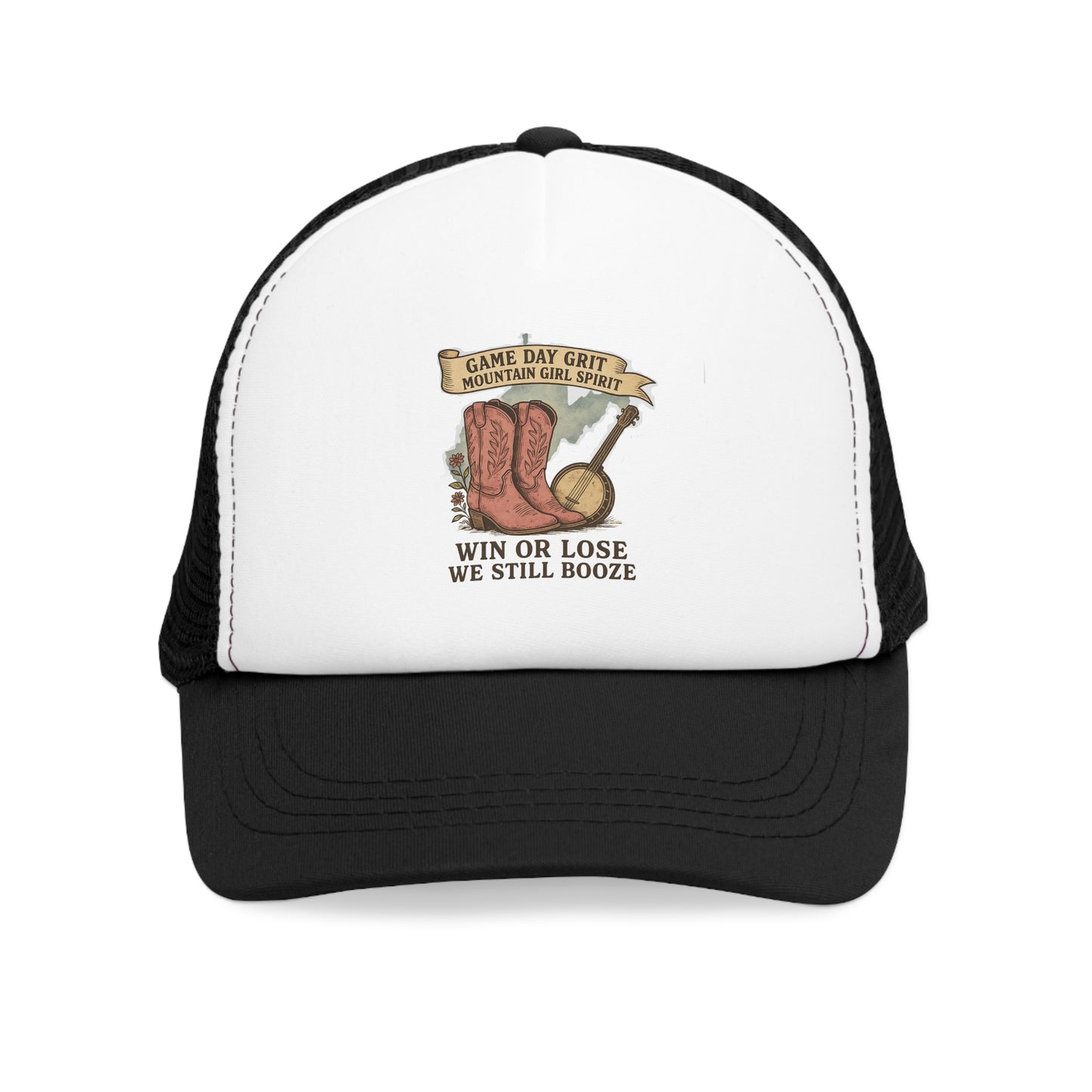 Mesh Cap Gameday Trucker Hat Win or Lose We Still Booze,Tailgating Hat, Dad Hat, Team Spirit