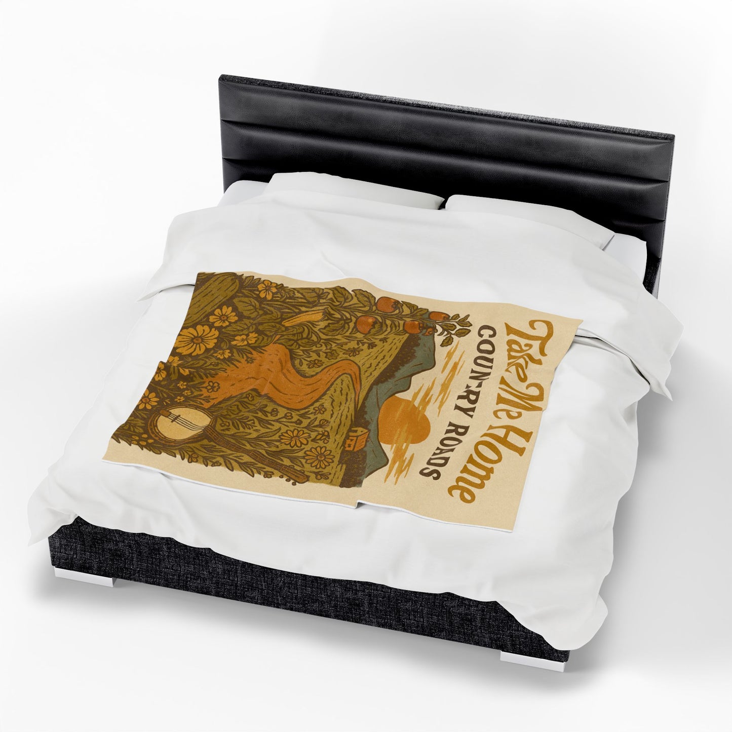 ποΈ Country Roads Plush Blanket β Cozy Gold-Toned Country Comfort πΎπ§‘