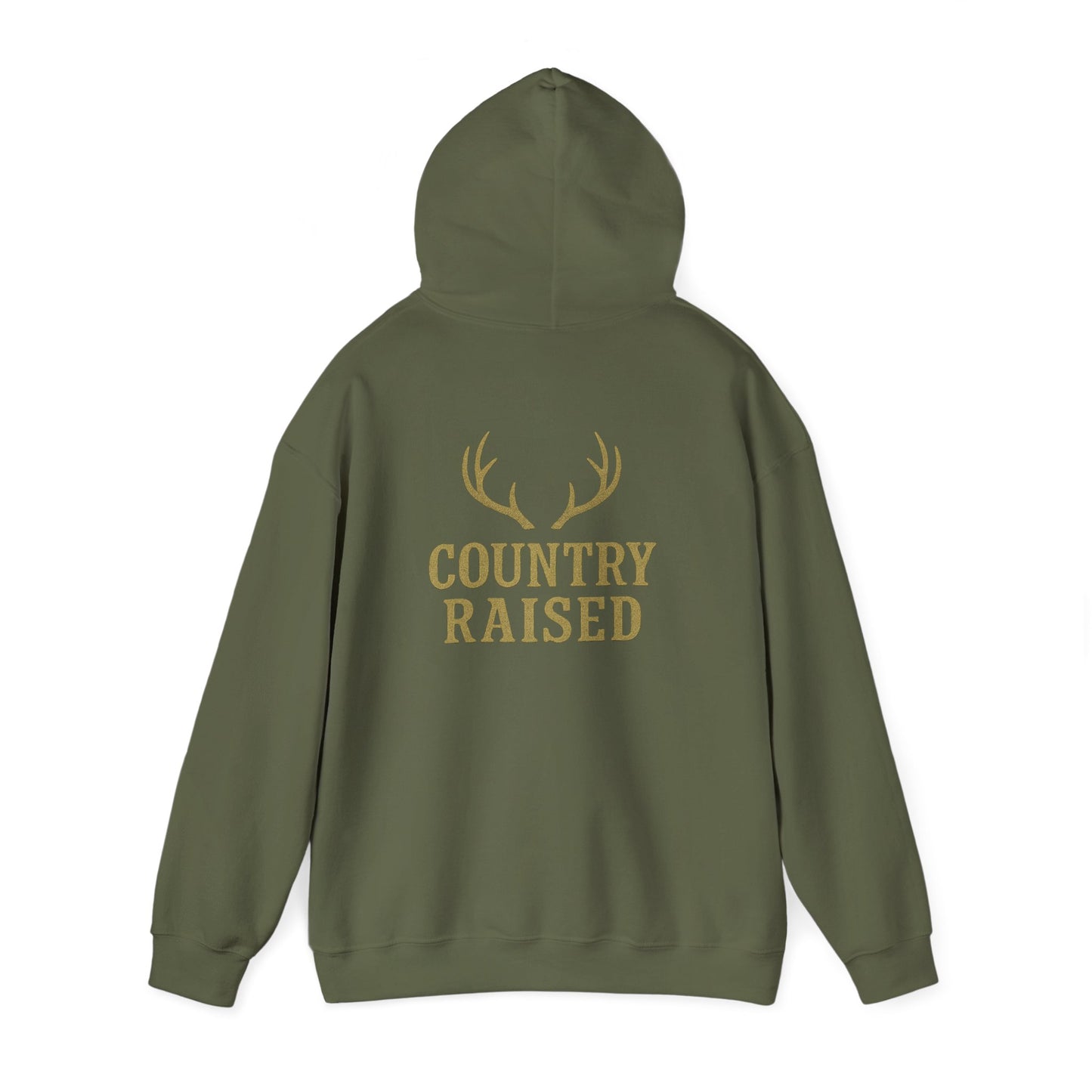 Country Raised deer antler Hoodie, Outdoor Wildlife Animal Ranch Farm Life Gift, Camouflage Hunting Apparel, Nature Lover Cabin Wear, Rural
