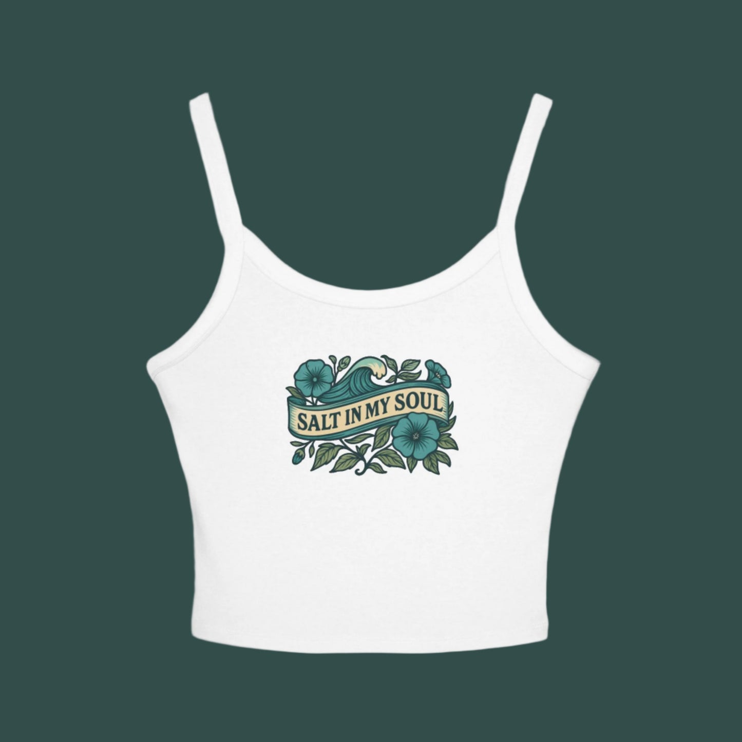 Salt in My Soul Women's Spaghetti Strap Tank Top | Summer Vibes, Beachwear, Gift for Her, Vacation Top, Casual Wear