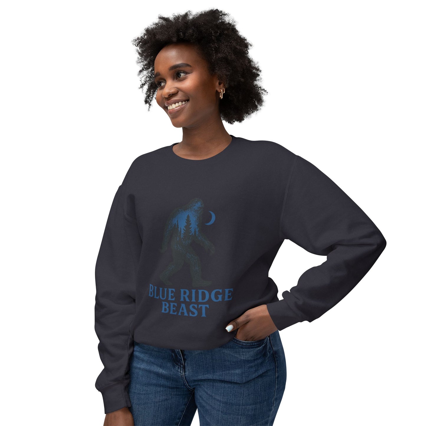 Blue Ridge Big foot Sweatshirt, Cozy Crewneck for Nature Lovers, Gift for Adventurers, Sasquatch Pullover for Outdoor Enthusiasts