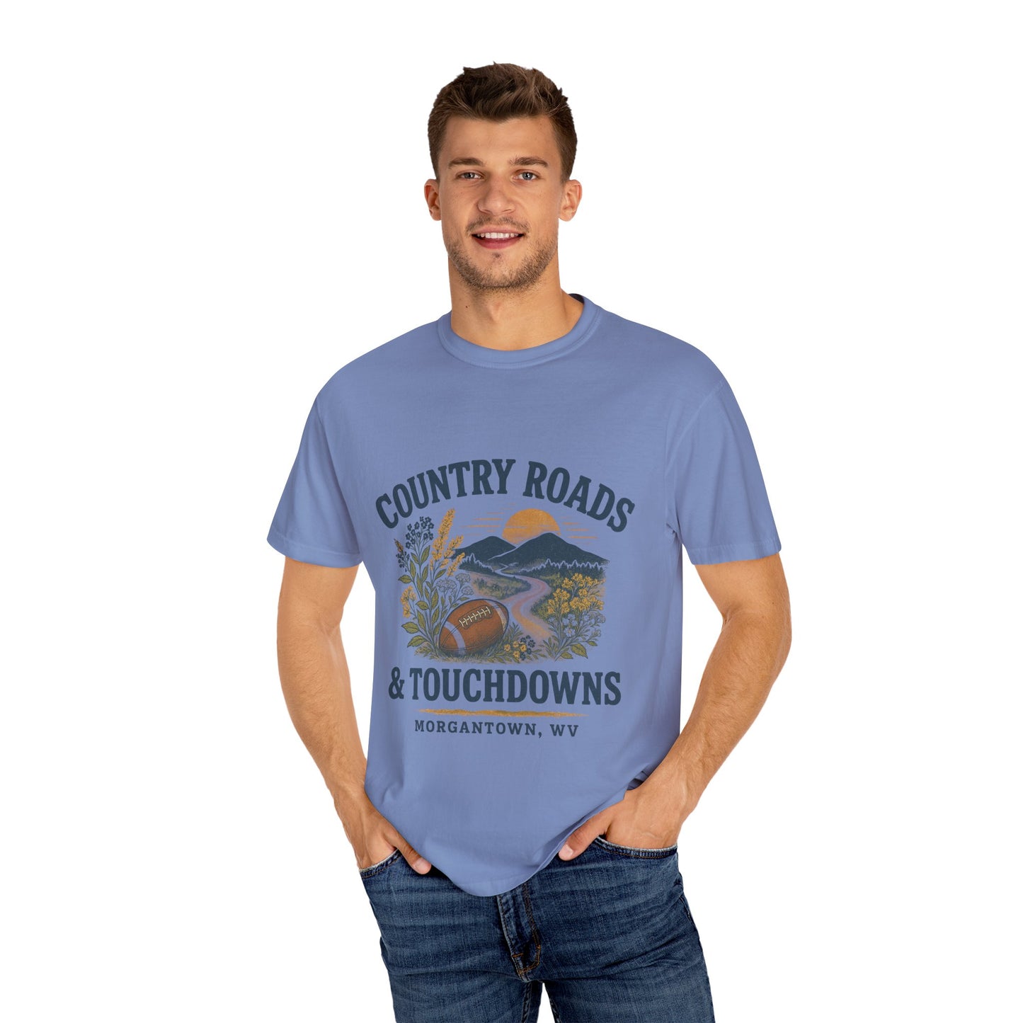Country Roads Gameday T-shirt, Country Roads Tailgating Shirt, Touchdowns Tee, West Virginia Fan Apparel, Unisex Tee