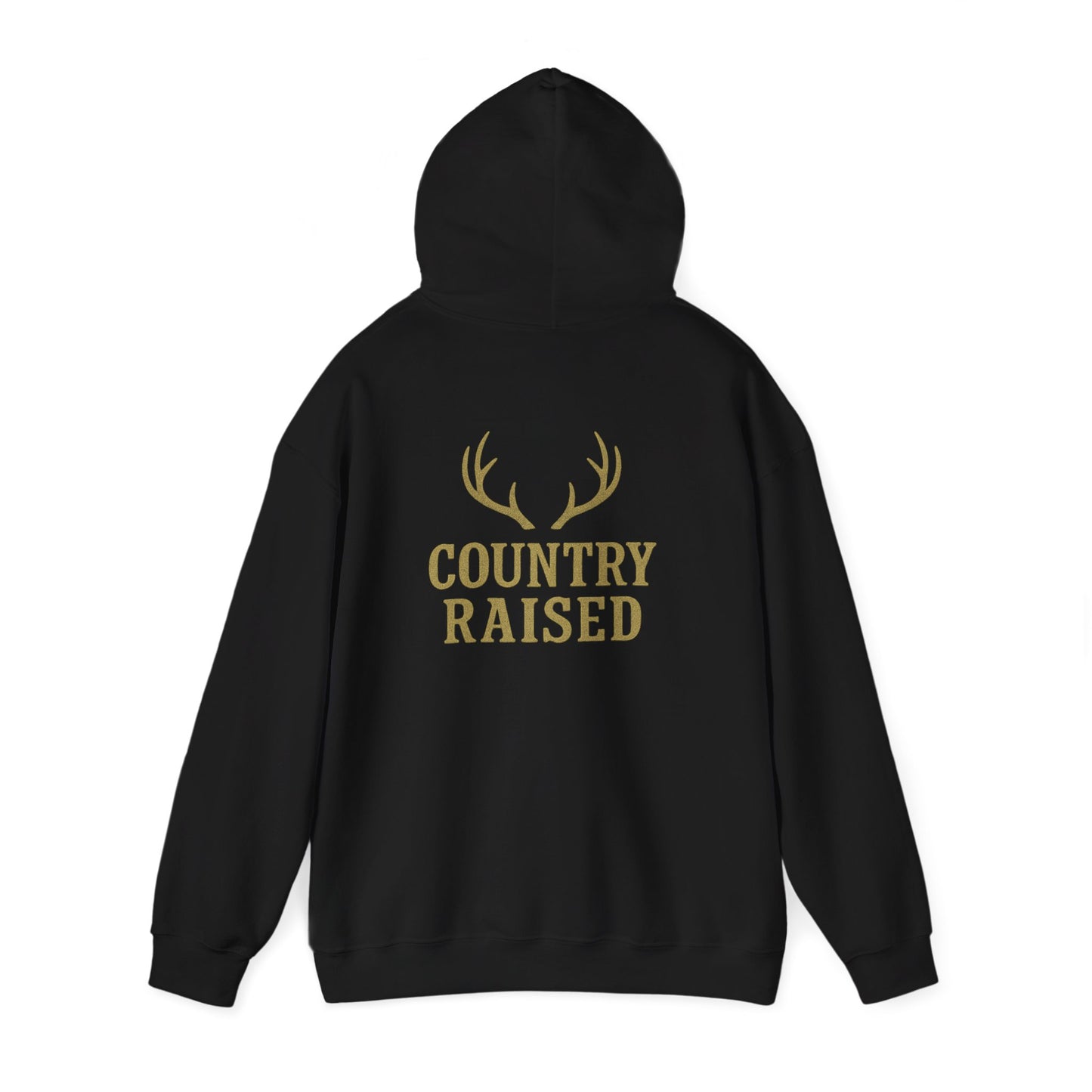 Country Raised deer antler Hoodie, Outdoor Wildlife Animal Ranch Farm Life Gift, Camouflage Hunting Apparel, Nature Lover Cabin Wear, Rural