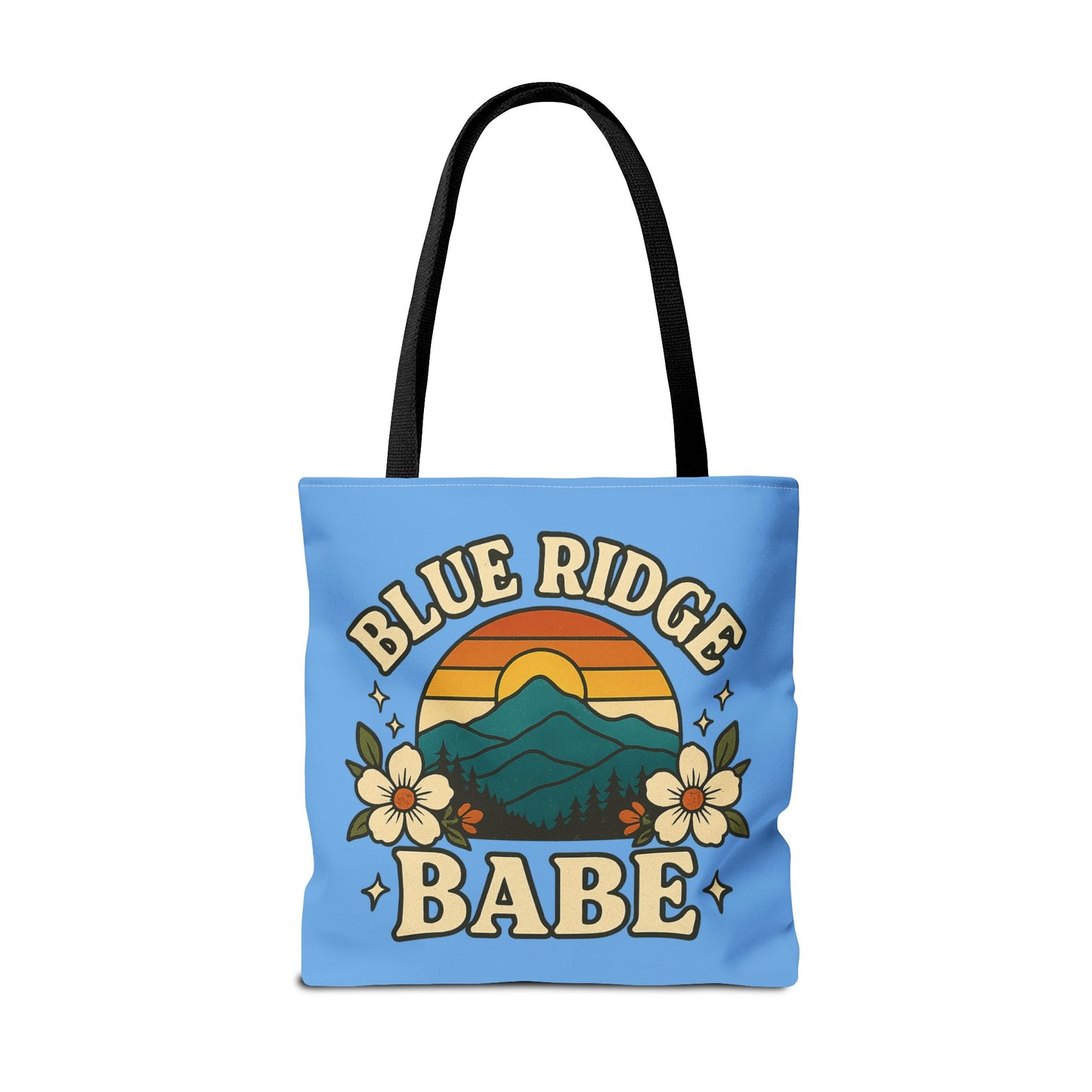 Colorful Blue Ridge Babe Beach Tote Bag, River Lake Ocean Summer Travel Bag, Weekend Getaway Shoulder Purse, Gift for Beach Lover, Boho Chic
