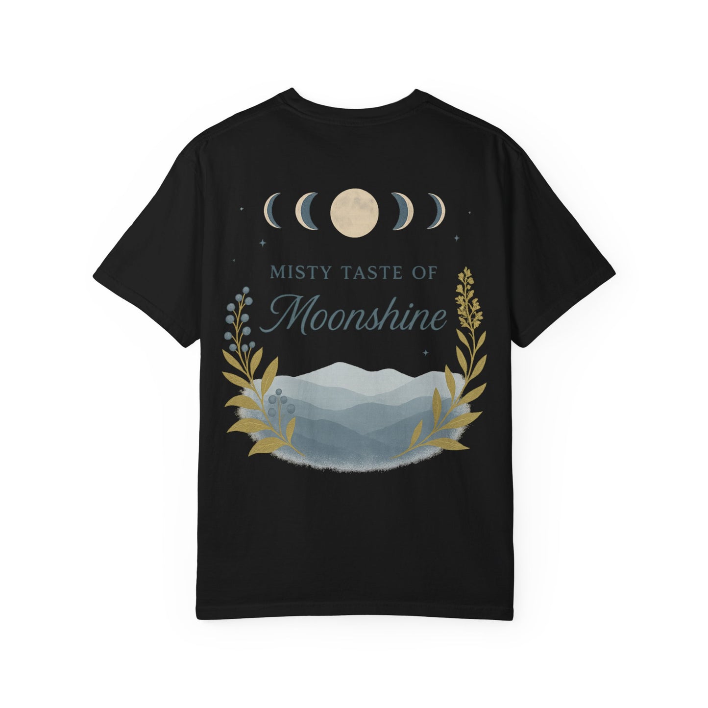 Misty taste of Moonshine, Country Roads WV, Moon phases t shirt in beautiful colors