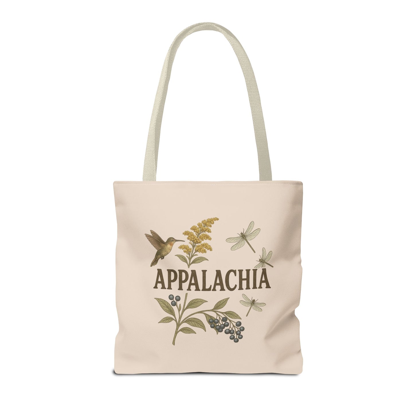 Appalachian Wildflowers Farmer's Market Tote Bag, Floral Eco-Friendly Shopping Bag, Hummingbird Reusable Grocery Bag, Nature Lover Gift,