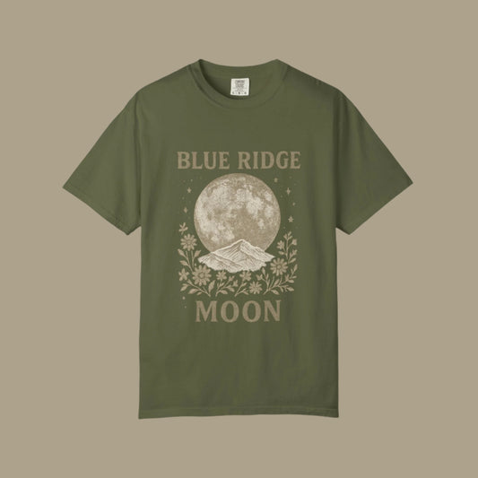 Blue Ridge Moon Celestial T-shirt, Mountain Sky Graphic Tee, Nature Lover Gift, Boho Shirt, Astronomy Top, Men Women Unisex Fashion