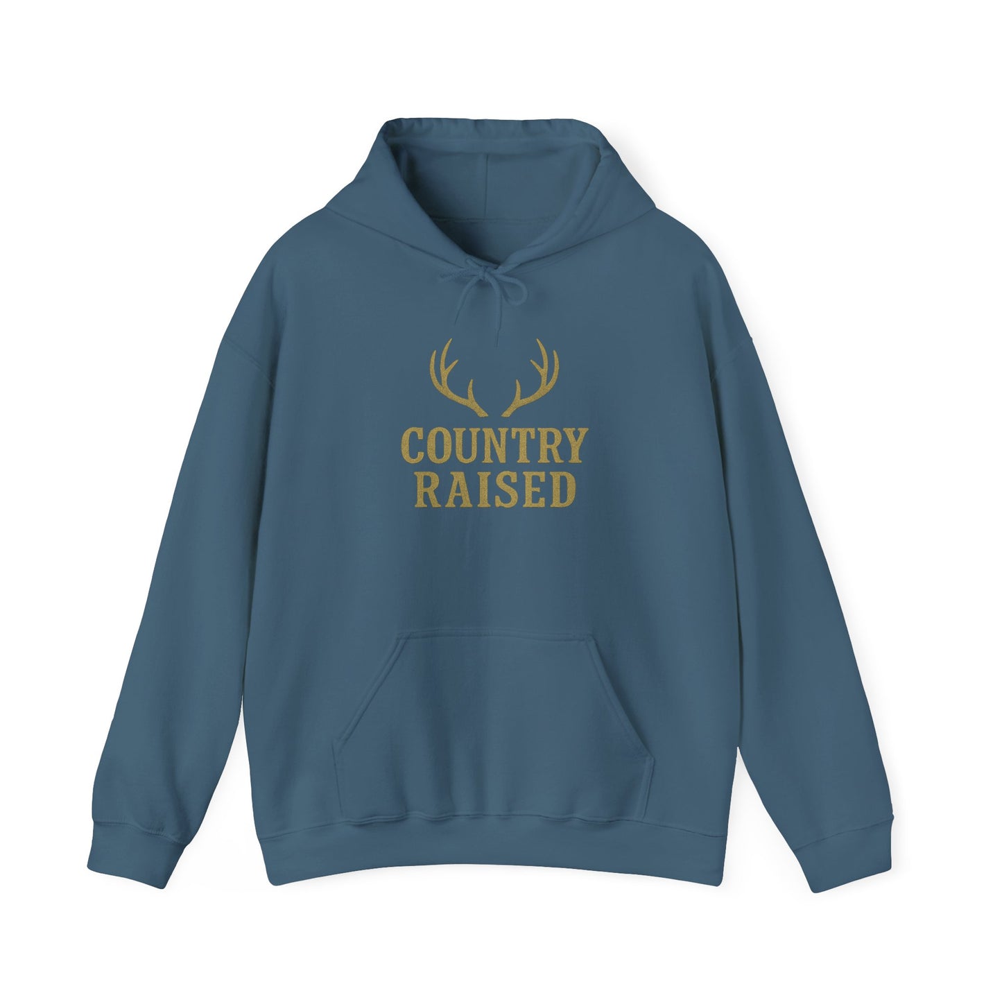 Country Raised deer antler Hoodie, Outdoor Wildlife Animal Ranch Farm Life Gift, Camouflage Hunting Apparel, Nature Lover Cabin Wear, Rural