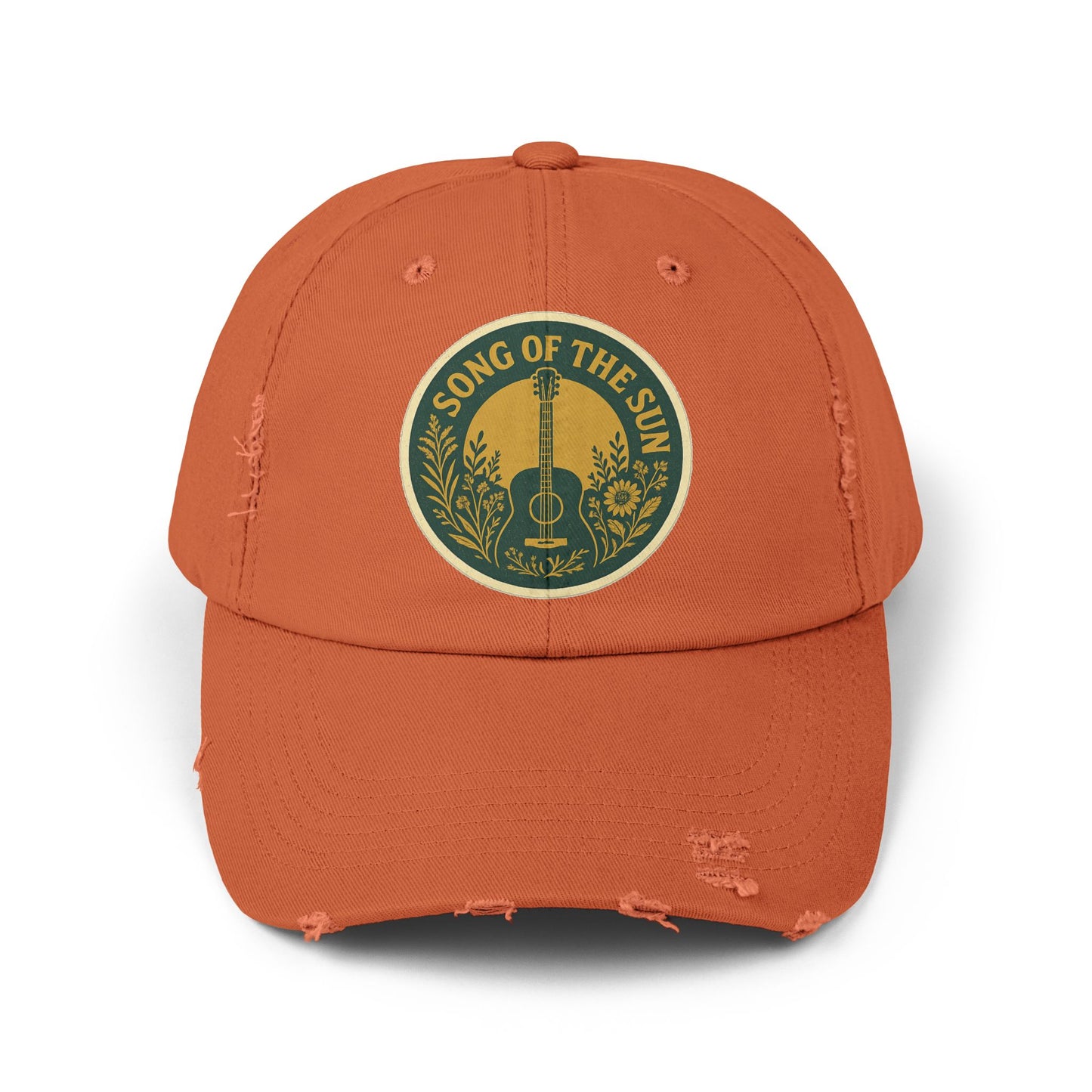 Distressed Cap, Vintage Hat for Summer Concerts, Unisex Headwear, Sun Collection Baseball Cap, Retro Distressed Cap for Men and Women