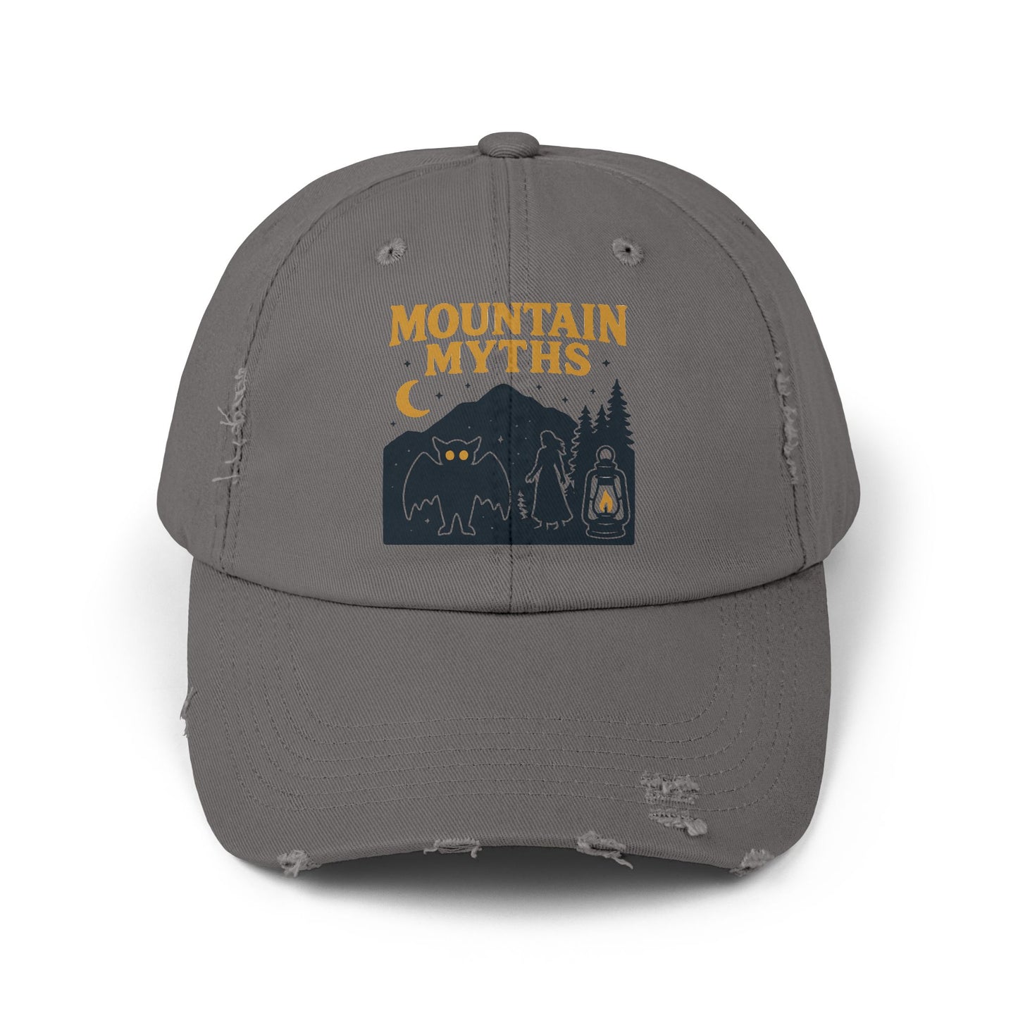 Vintage Appalachian Mountain Myths Distressed Cap, Baseball Hat, Unisex Gift, Outdoor Adventure Headwear, Retro Hiking Accessory