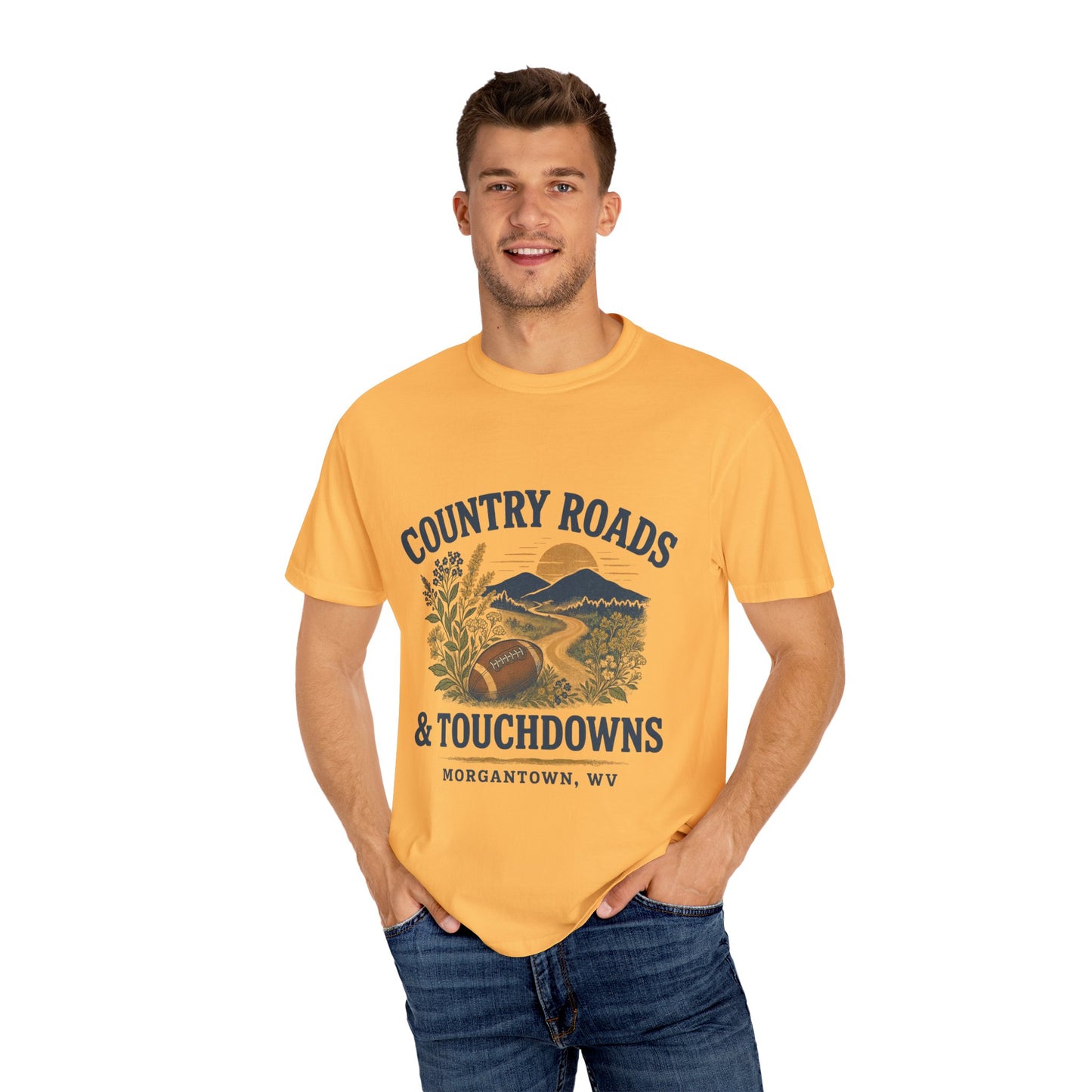 Country Roads Gameday T-shirt, Country Roads Tailgating Shirt, Touchdowns Tee, West Virginia Fan Apparel, Unisex Tee