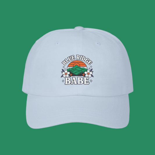 Classic Blue Ridge Babe Dad Cap, Dad Hat, Summer Accessory, Gift for Her, Outdoor Style, Casual Fashion