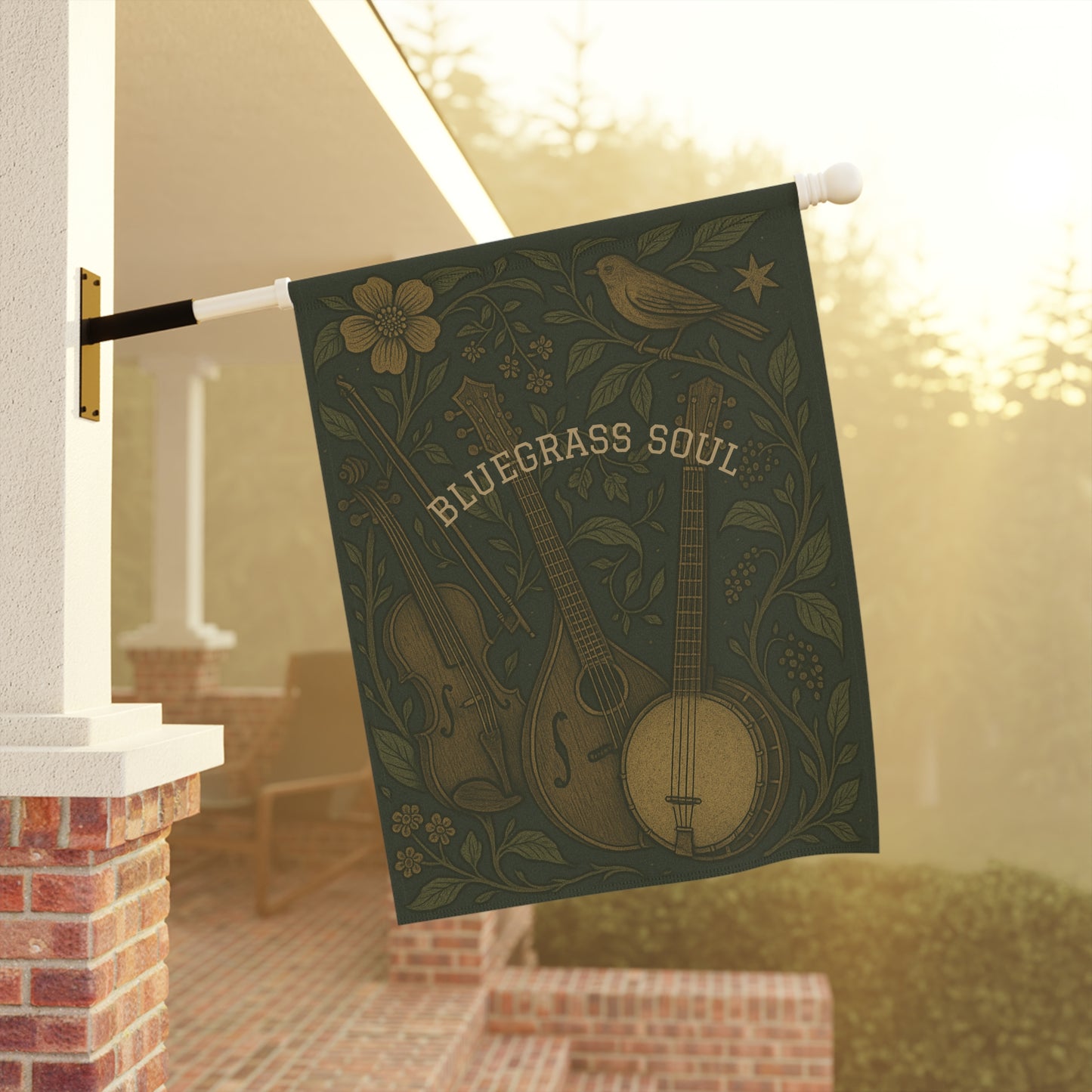 Flag Banner, Bluegrass Soul Garden & House Flag, Outdoor Concert Decor, Music Festival Pennant, Nature Lover Gift, Housewarming Party
