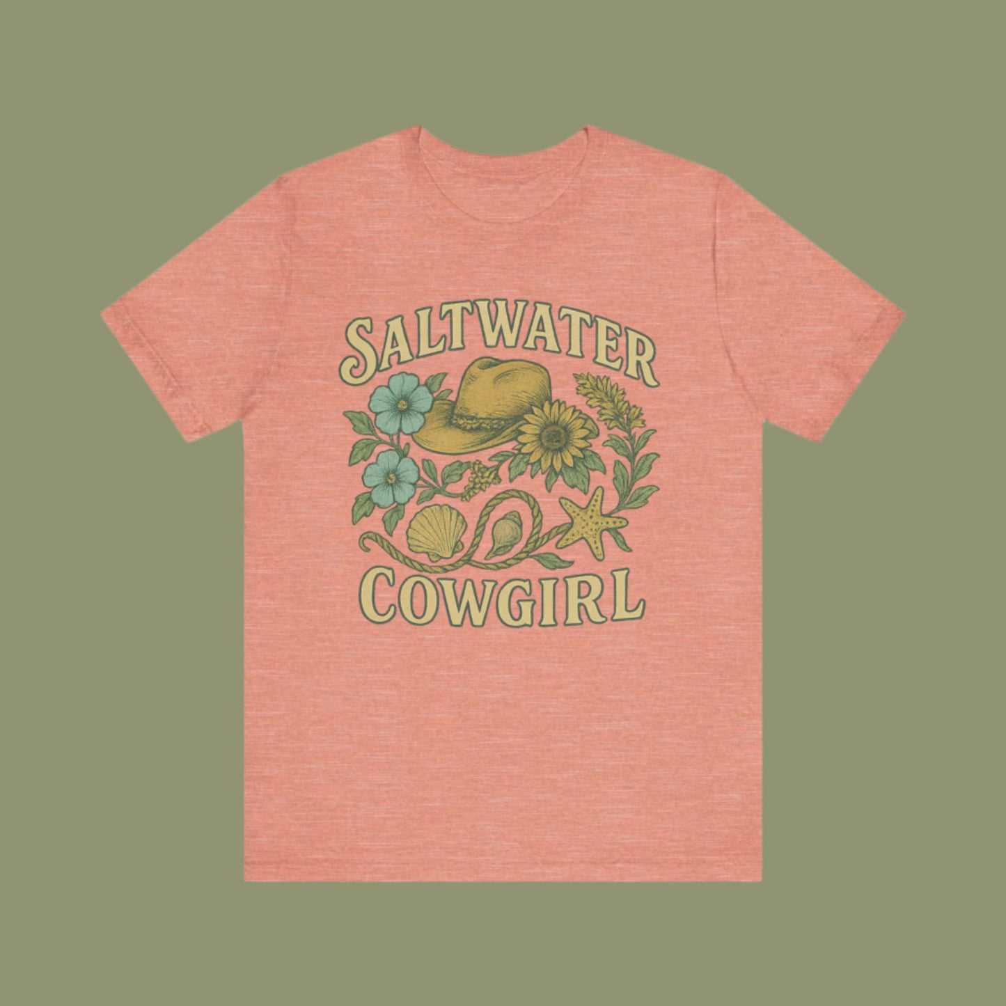 Saltwater Cowgirl Oversized faded beach Tee