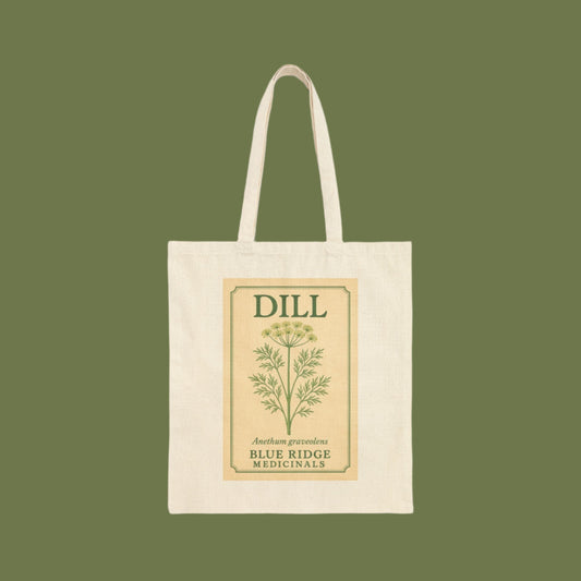 Vintage seed packet for Dill Tote Bag - Eco-Friendly Cotton Canvas- Farmer's Market