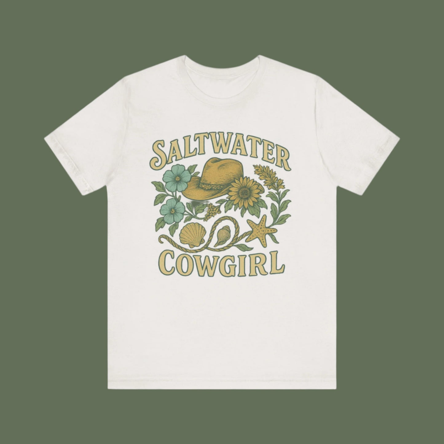 Saltwater Cowgirl Oversized faded beach Tee