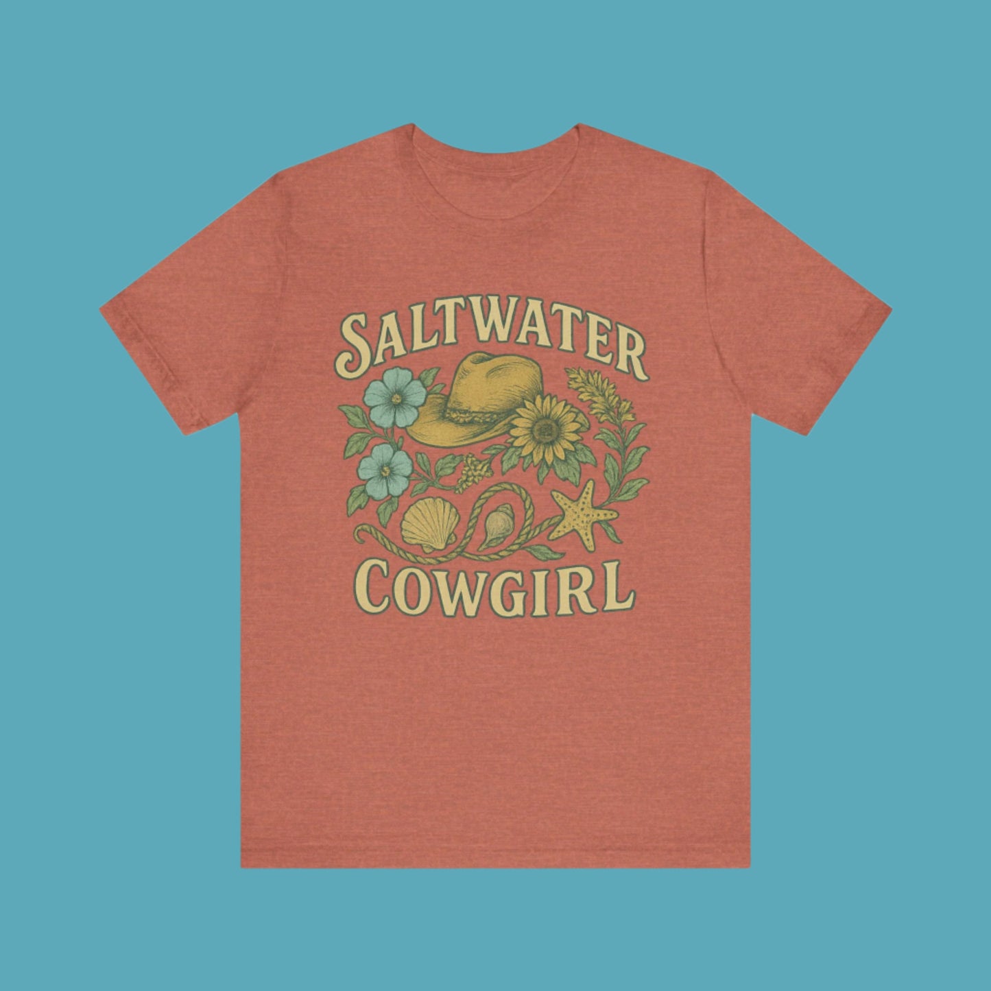 Saltwater Cowgirl Oversized faded beach Tee