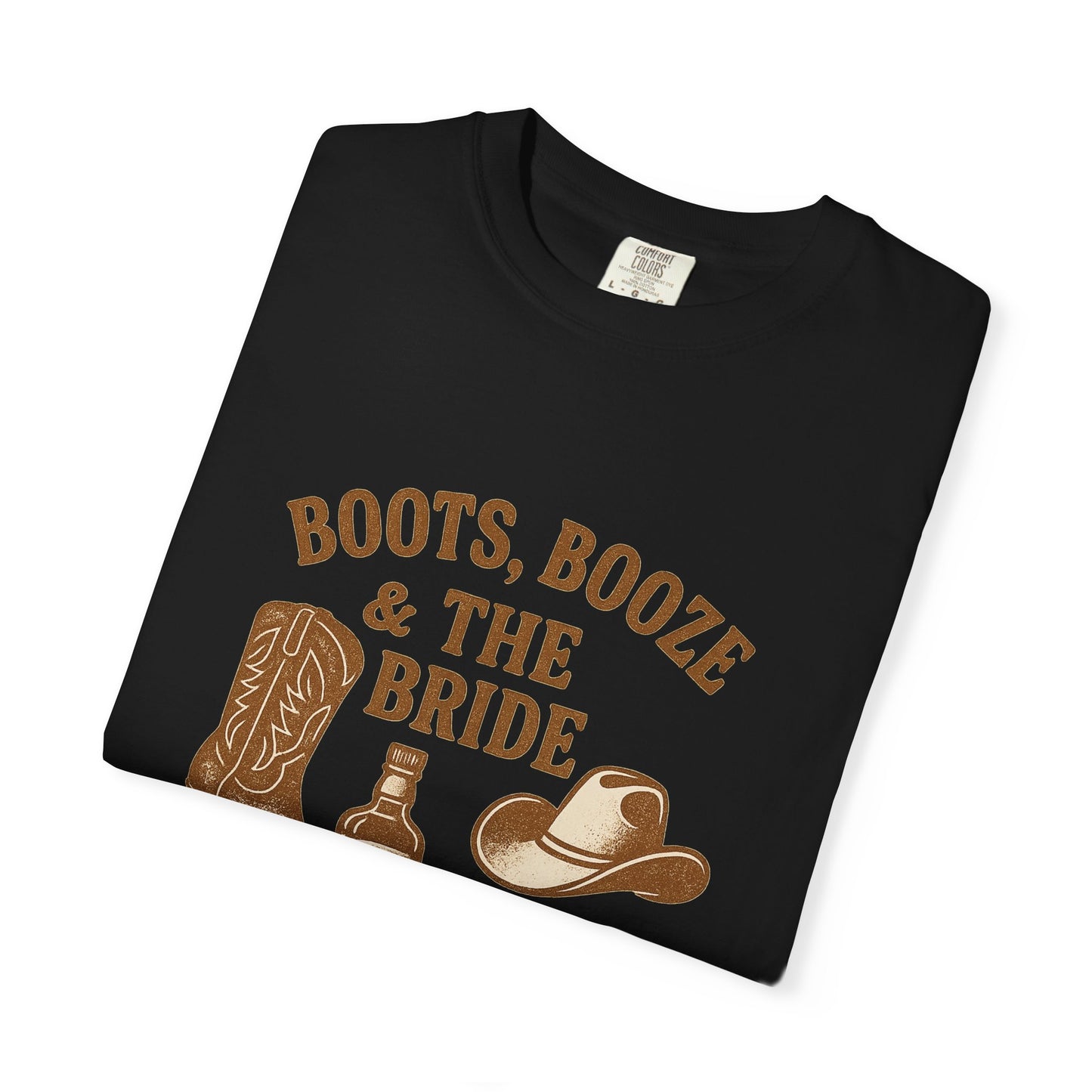 Country Bachelorette Party T-shirt, Boots Booze Bride Western Shirt, Wedding Shower Tee, Southern Bridal Party Top, Rustic Bride Tribe Gift