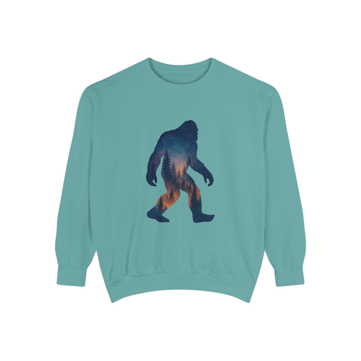 Forest Bigfoot Sweatshirt - Night Sky Unisex Garment-Dyed Crewneck