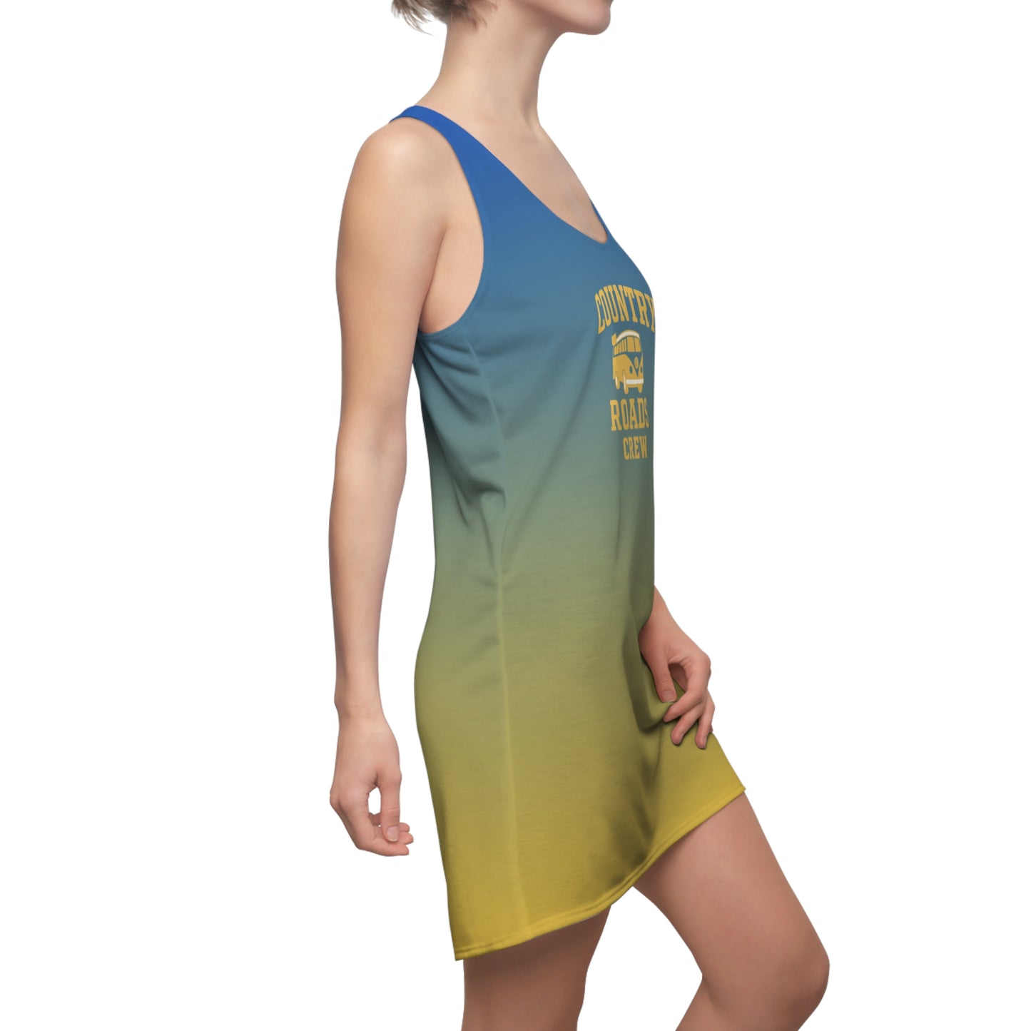 Gradient Ombre Country Roads Racerback Dress, Summer Dress, Vacation Outfit, Festival Clothing, Trendy Sundress