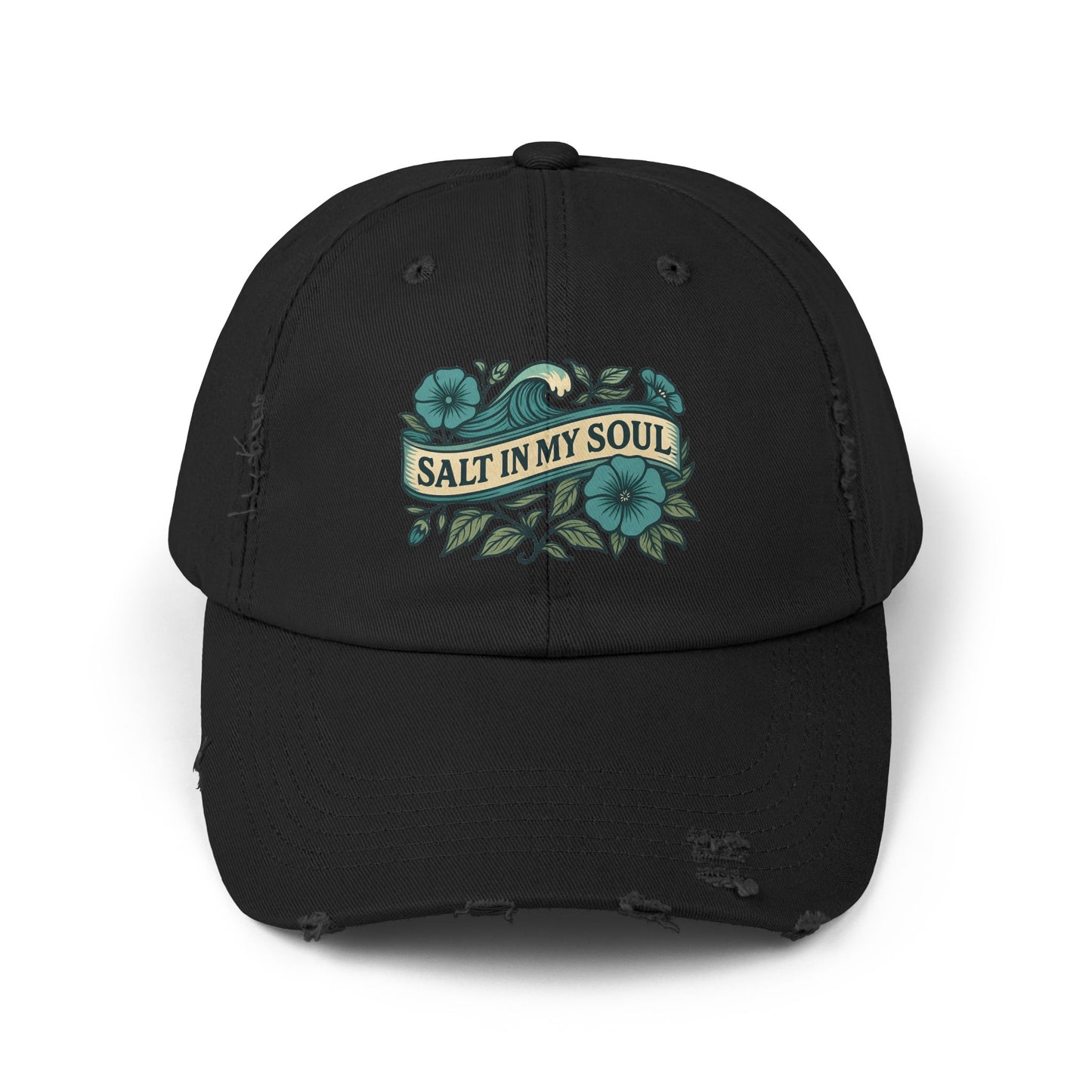 Distressed Cap, Vintage Hat, Beach Ball Cap, Retro Sun Hat, Salt in my Soul Cap, Driftwood Morning Glory Hat