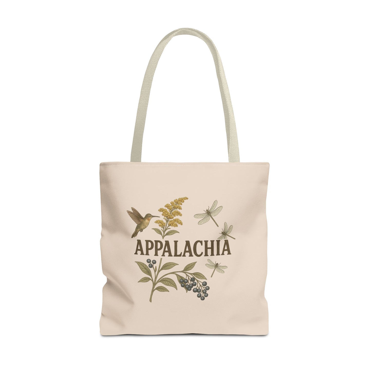 Appalachian Wildflowers Farmer's Market Tote Bag, Floral Eco-Friendly Shopping Bag, Hummingbird Reusable Grocery Bag, Nature Lover Gift,