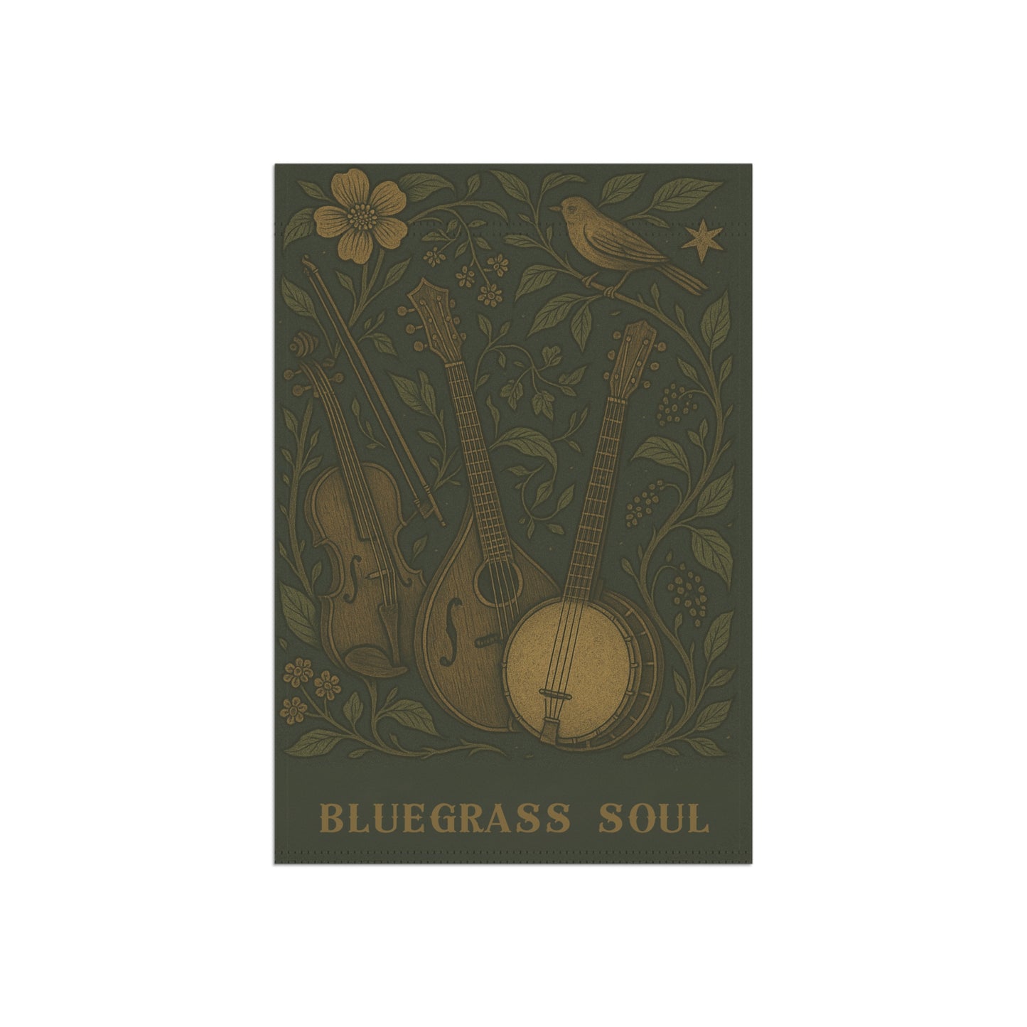 Flag Banner, Bluegrass Soul Garden & House Flag, Outdoor Concert Decor, Music Festival Pennant, Nature Lover Gift, Housewarming Party